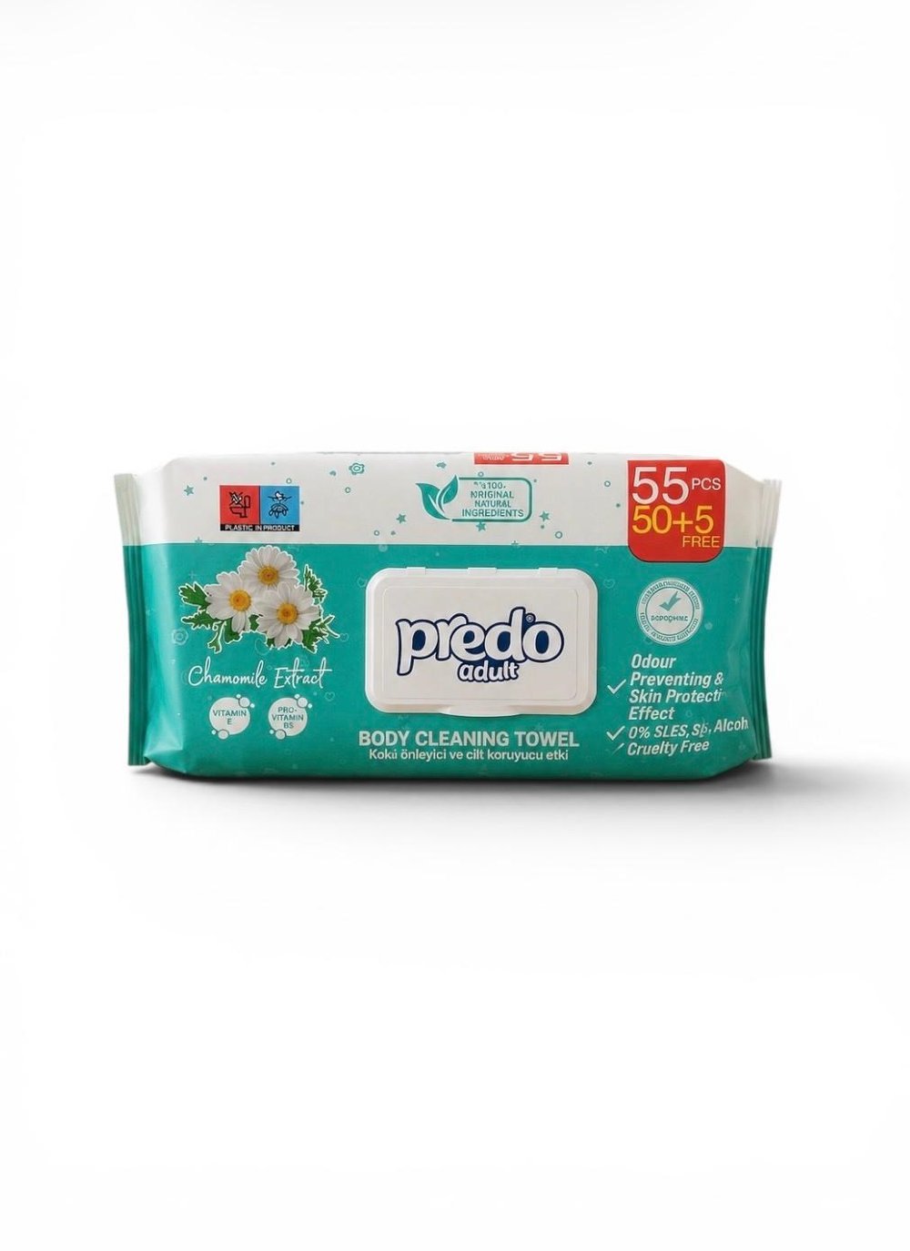 PREDO Vucut Temizleme Havlusu 50+5 Adet
