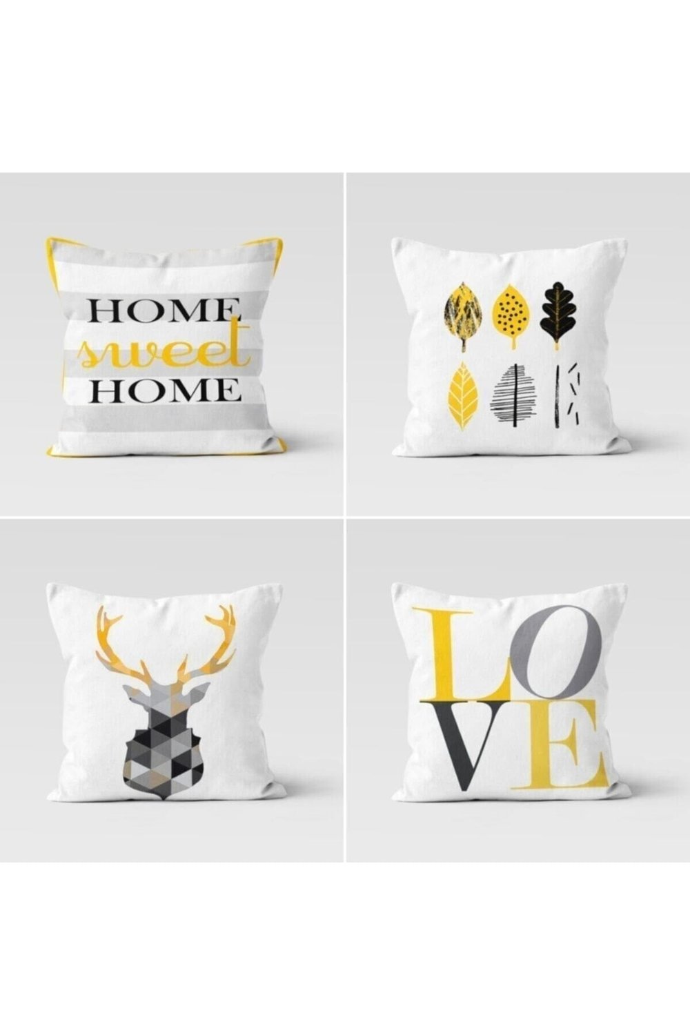 Home 4lü Geyik Tasarımlı Kırlent Kılıfı
