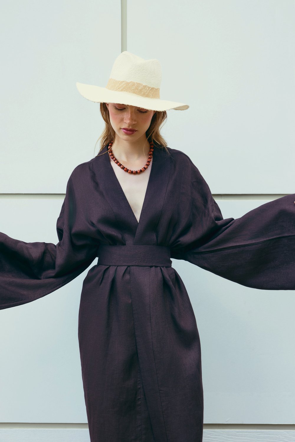  Natura %100 Keten Uzun Kimono