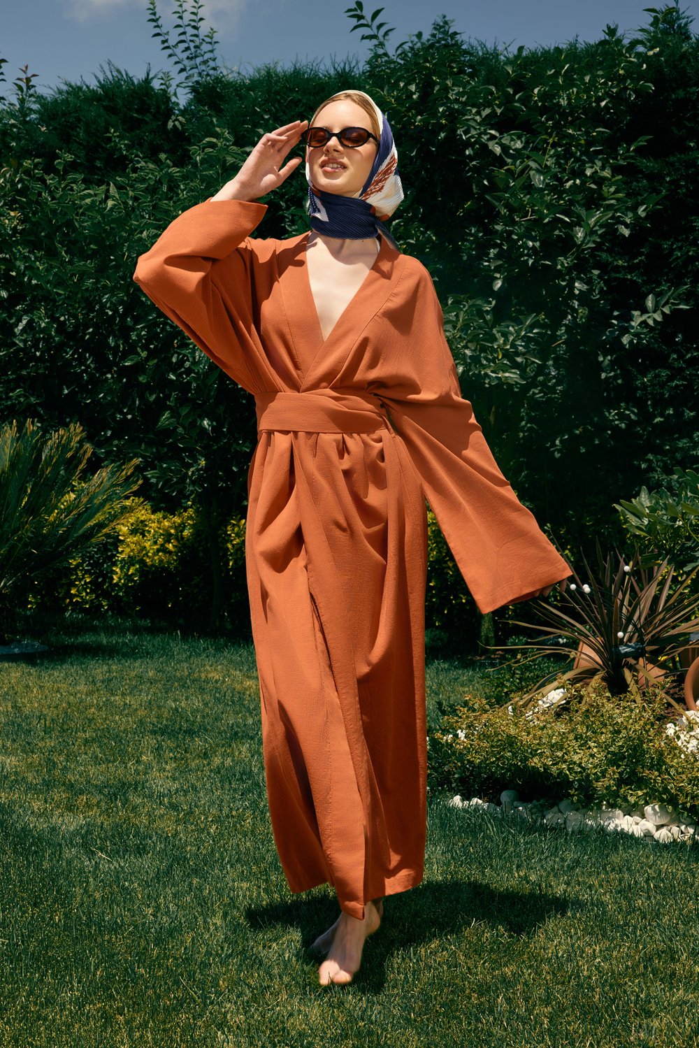 Natura %100 Pamuklu Uzun Kimono
