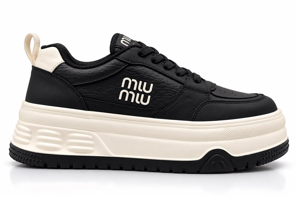 Yüksek Kalın Taban Deri Casual Sneaker Spor Ayakkabı