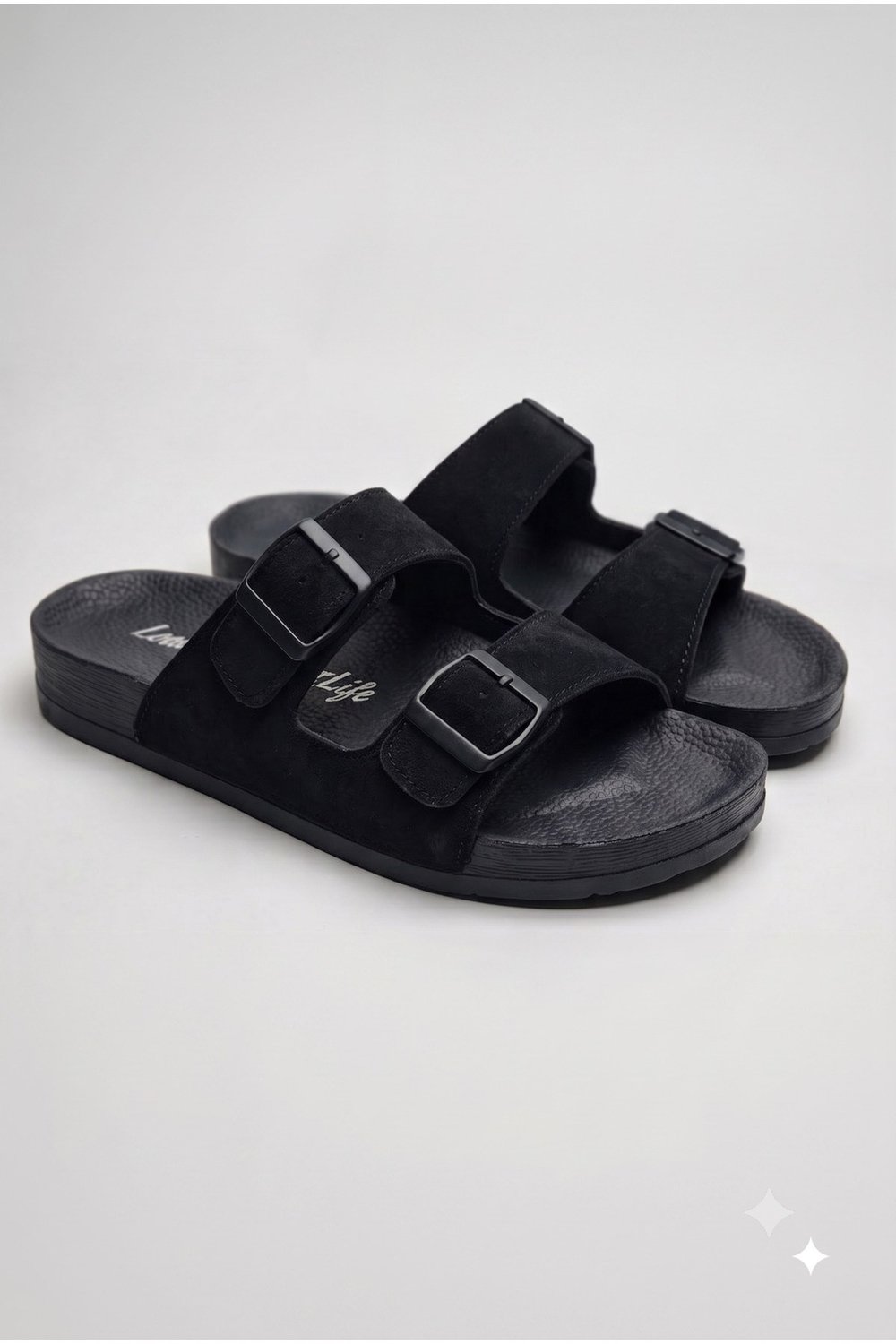 Premium Unisex Süet Görünümlü Çift Tokalı Rahat Anatomik Terlik