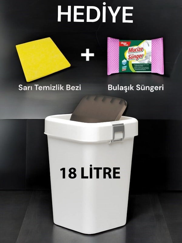 Motek COB-411B 18 Litre Çöp Kutusu Kovası + Temizlik Seti