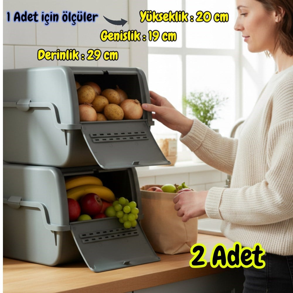 Technow Motek MT-40 S-Box 8 Litre Çok Amaçlı Organizer Düzenleyici Antrasit  2 Adet