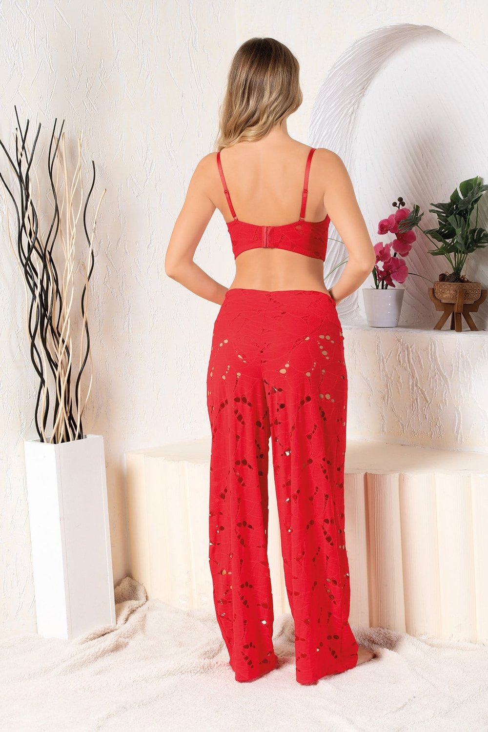 BRALET SÜTYEN, SLİP KÜLOT VE PANTOLON TAKIM KIRMIZI (MGP32194)