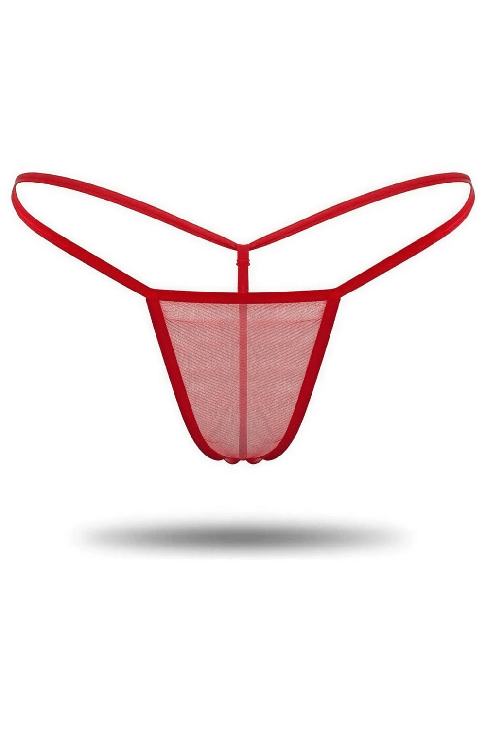Kırmızı Transparan Tül String Tanga TM1115