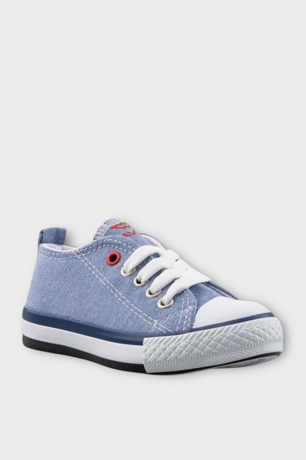 Çocuk Keten Kısa Convers Modeli Bağcıklı Spor Ayakkabı MAVİ