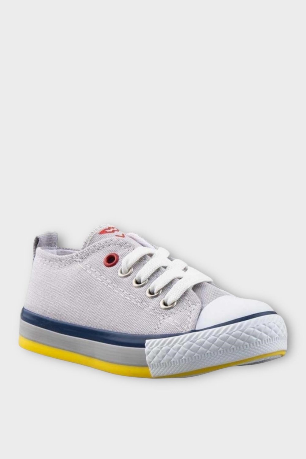 Çocuk Keten Kısa Convers Modeli Bağcıklı Spor Ayakkabı GRİ