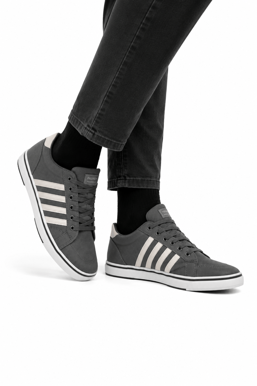 Erkek Faylon Taban Keten Sneaker Ayakkabı FÜME