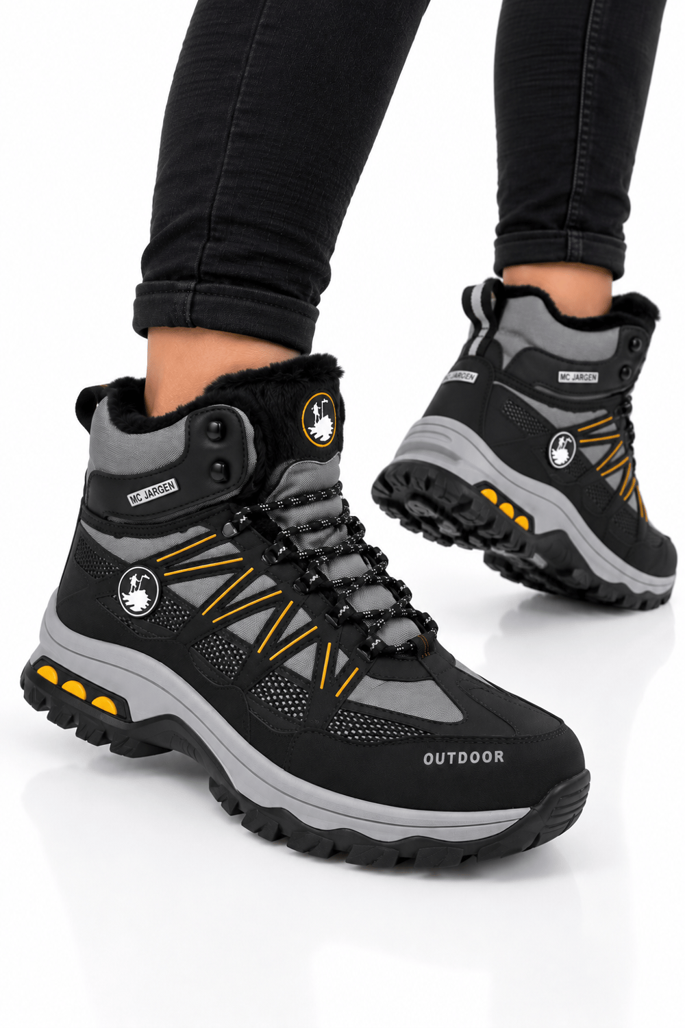 Erkek İçi Kürklü Kaydırmaz Taban Trekking & Outdoor Bot  FÜME-SARI