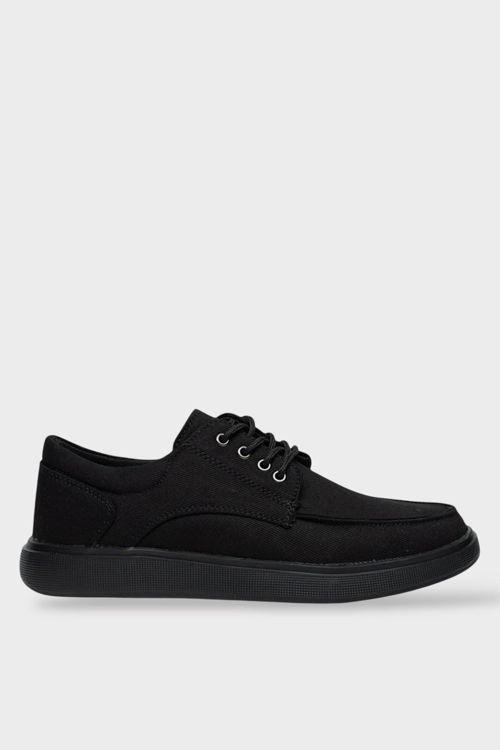 Erkek Keten Gabardin Kumaş Sneaker Ayakkabı SİYAH