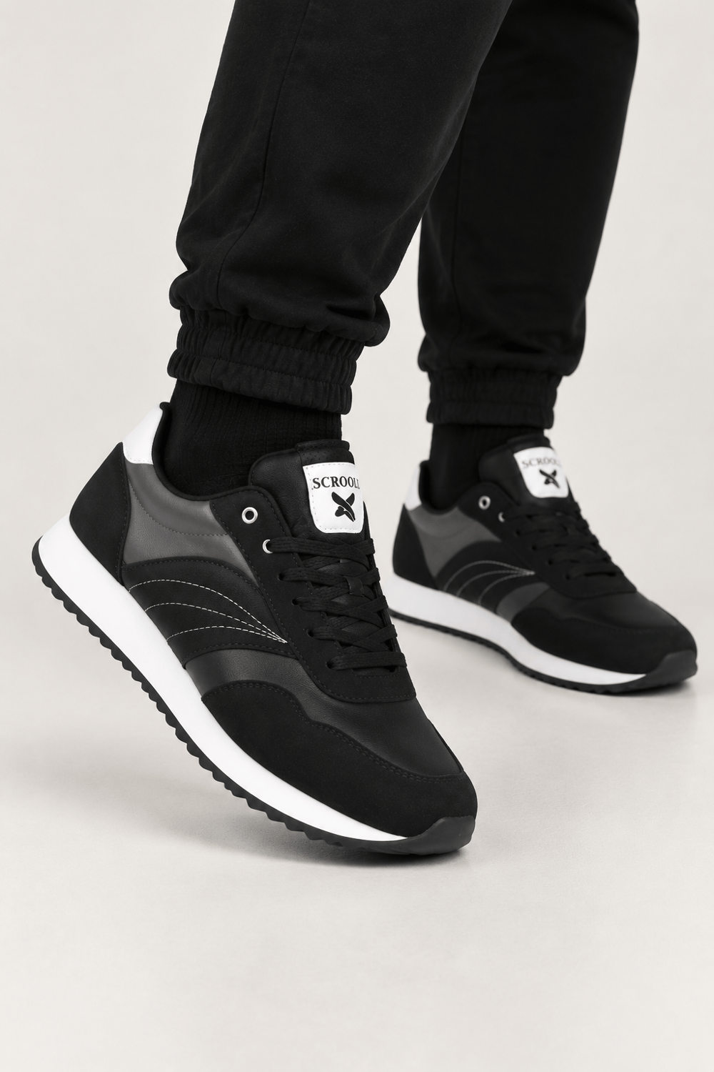 Erkek Termo Taban Cilt Sneaker Ayakkabı SİYAH - BEYAZ