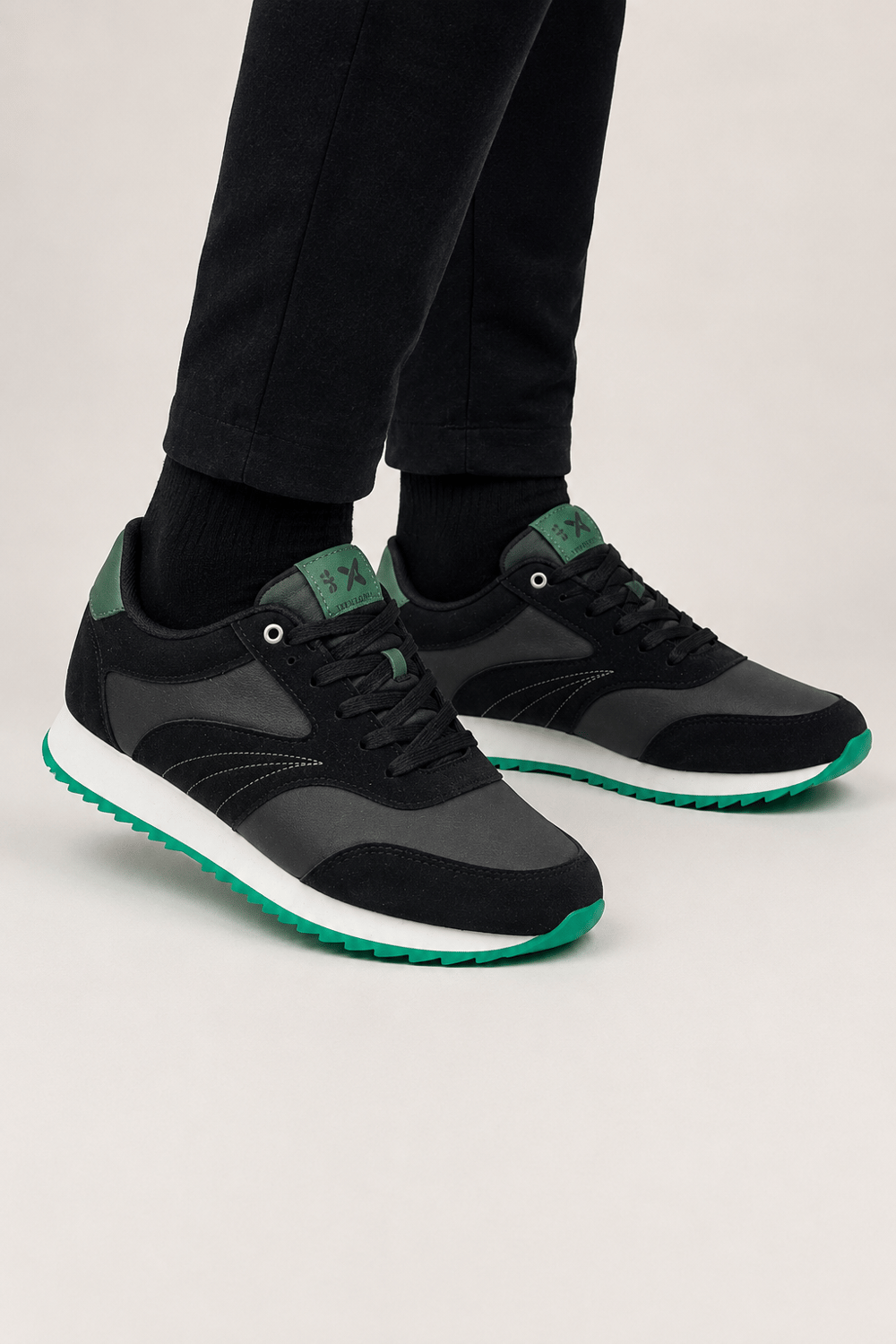 Erkek Termo Taban Cilt Sneaker Ayakkabı SİYAH - YEŞİL