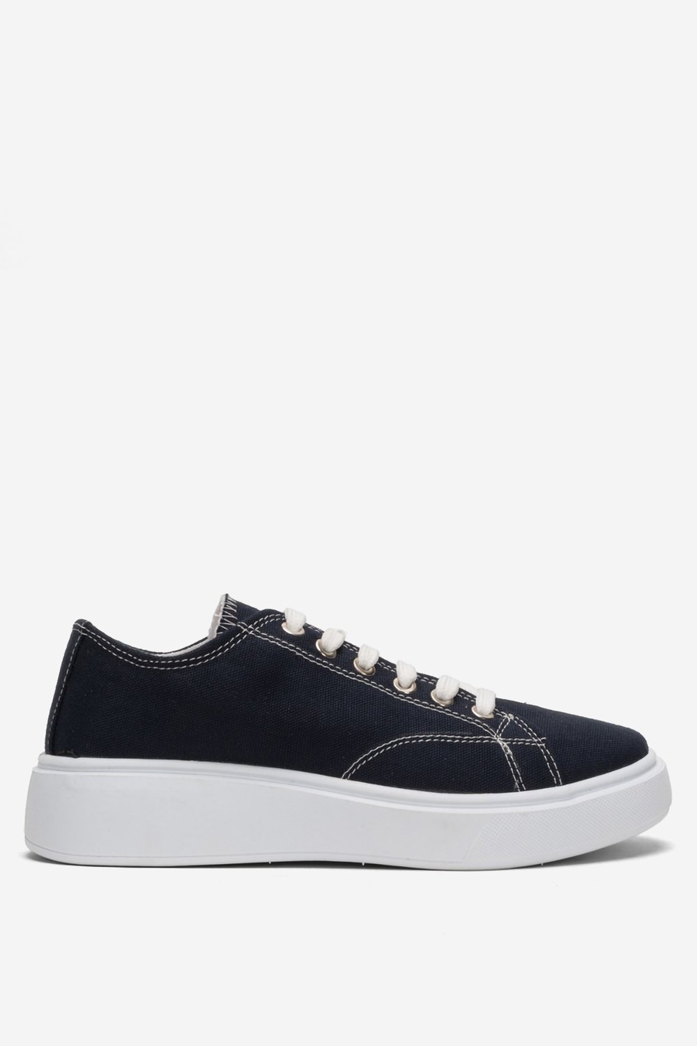 Rahat Kalıp Kalın Taban Kadın Sneaker Ayakkabı LACİVERT