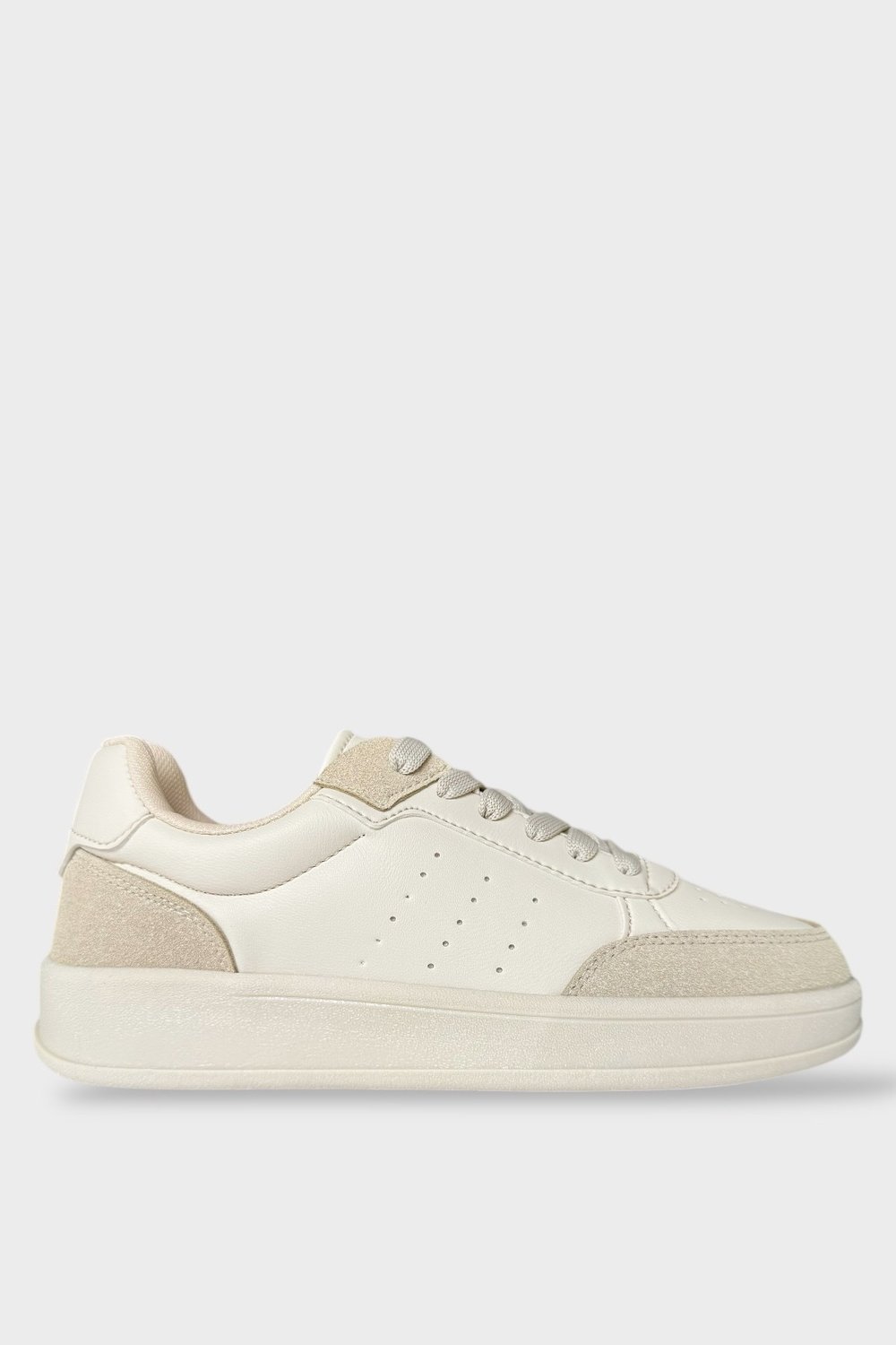 Unisex Düz Hafif Taban Sneaker Ayakkabı BEJ