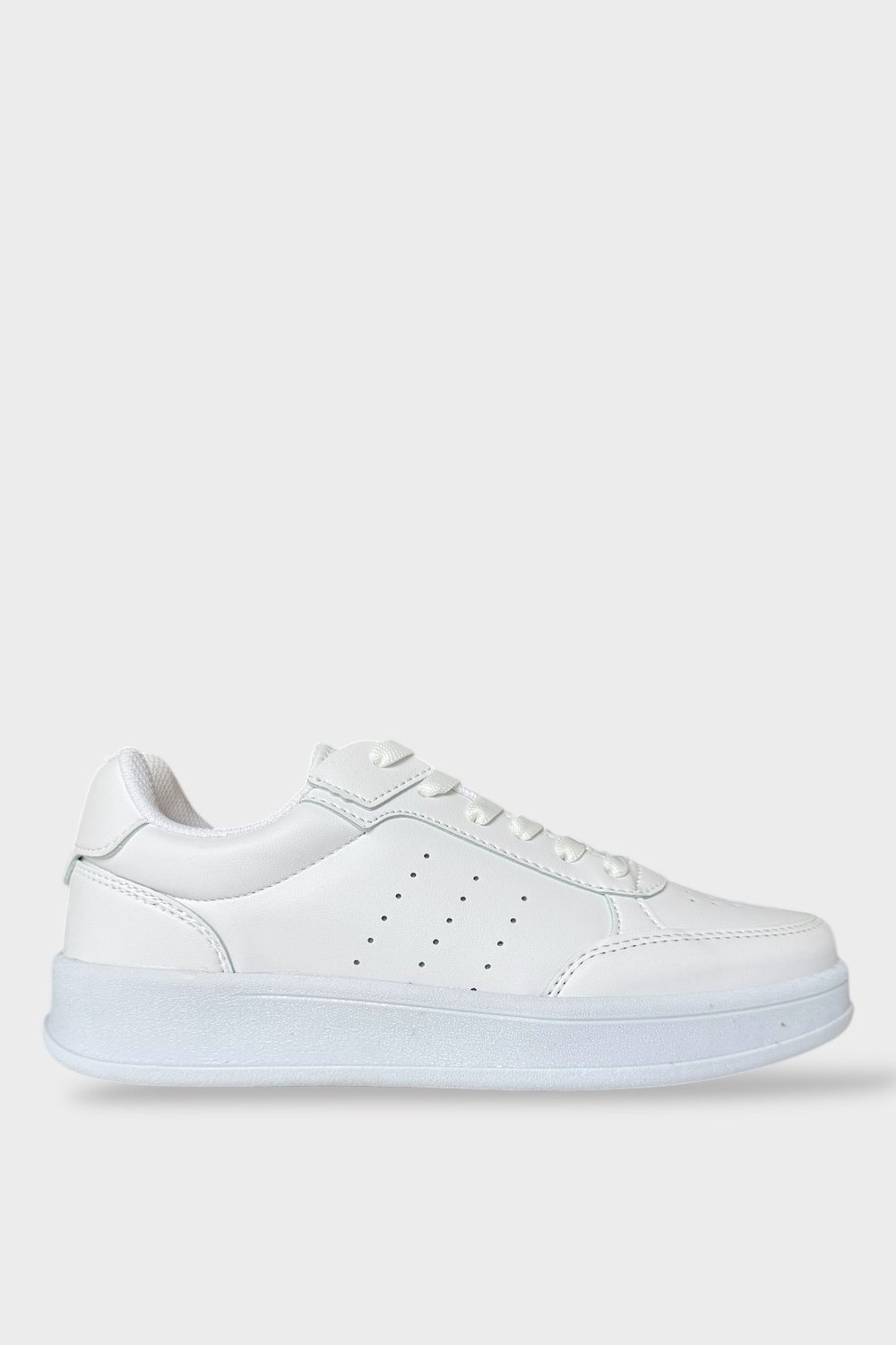 Unisex Düz Hafif Taban Sneaker Ayakkabı BEYAZ