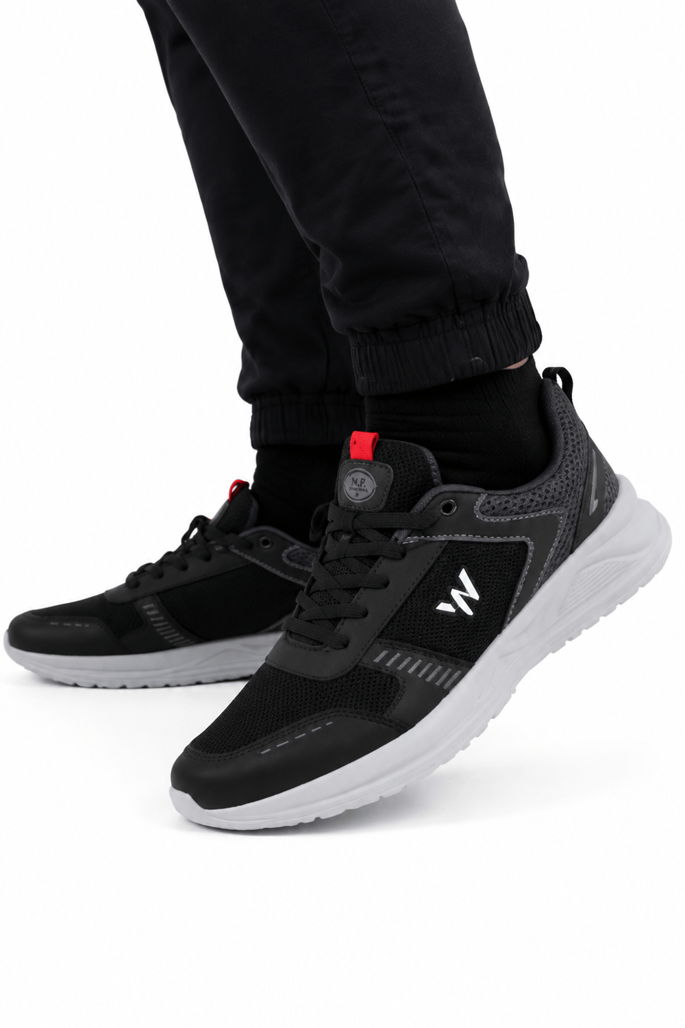 Unisex Faylon Taban Airfile Spor Ayakkabı SİYAH - FÜME