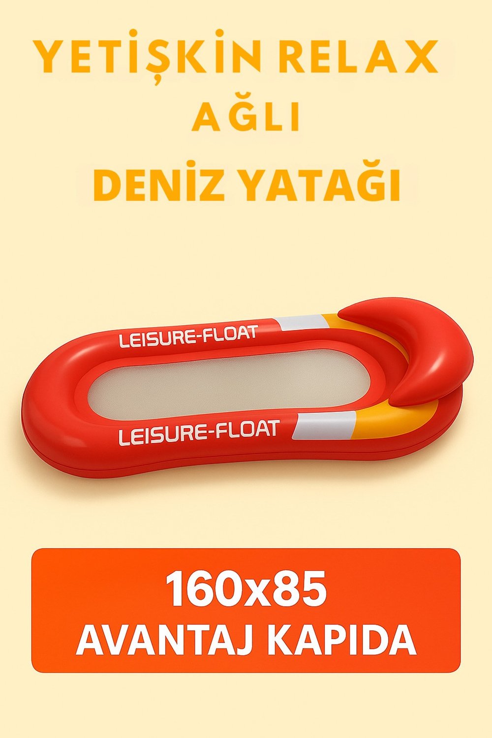 - Fileli Şişme Deniz Yatağı – 160x85 cm | Yetişkin Uyumlu | Kırmızı | Avantaj Kapıda