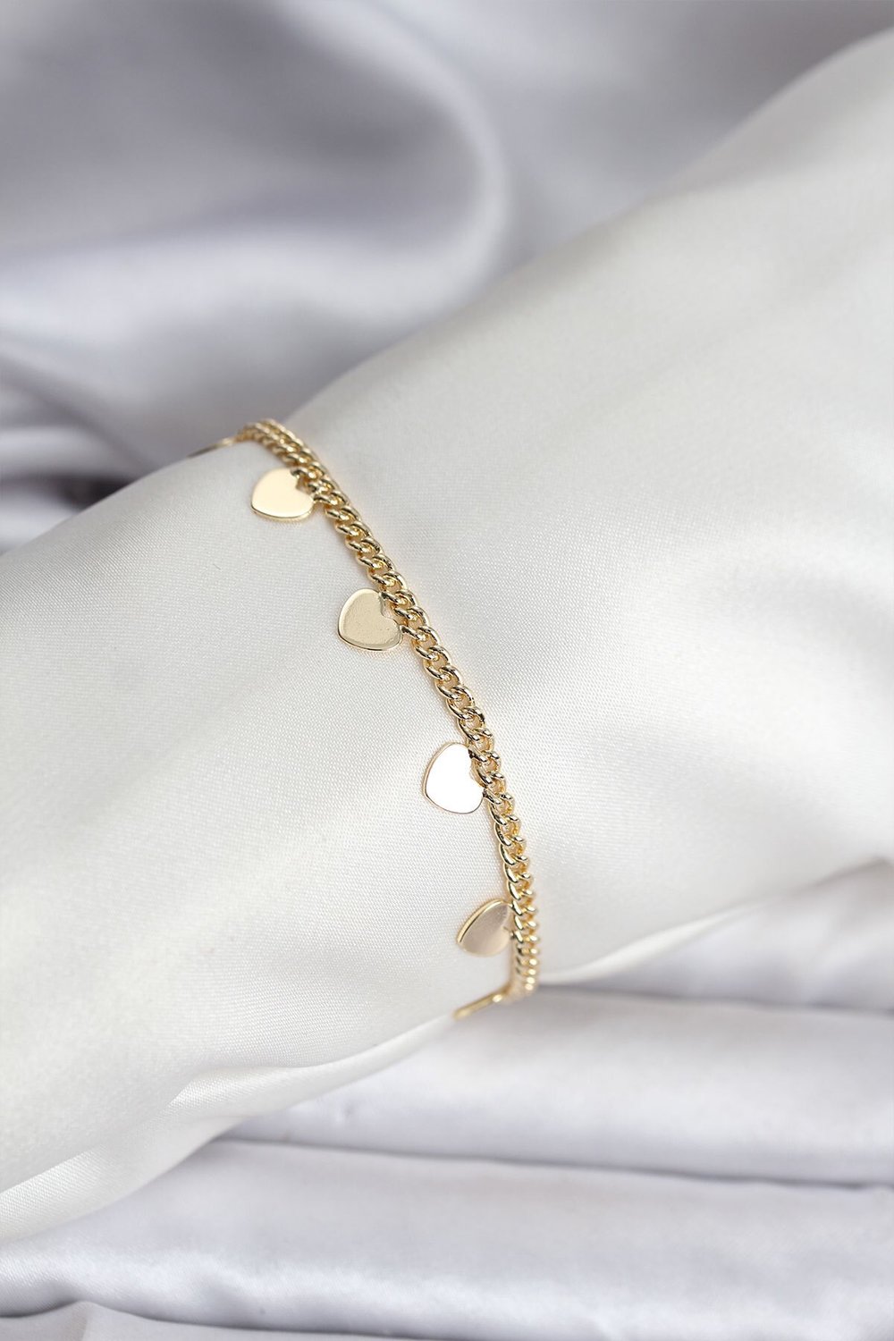 14K Gold Renk Kaplama Kalpli Model CM Kadın Bileklik