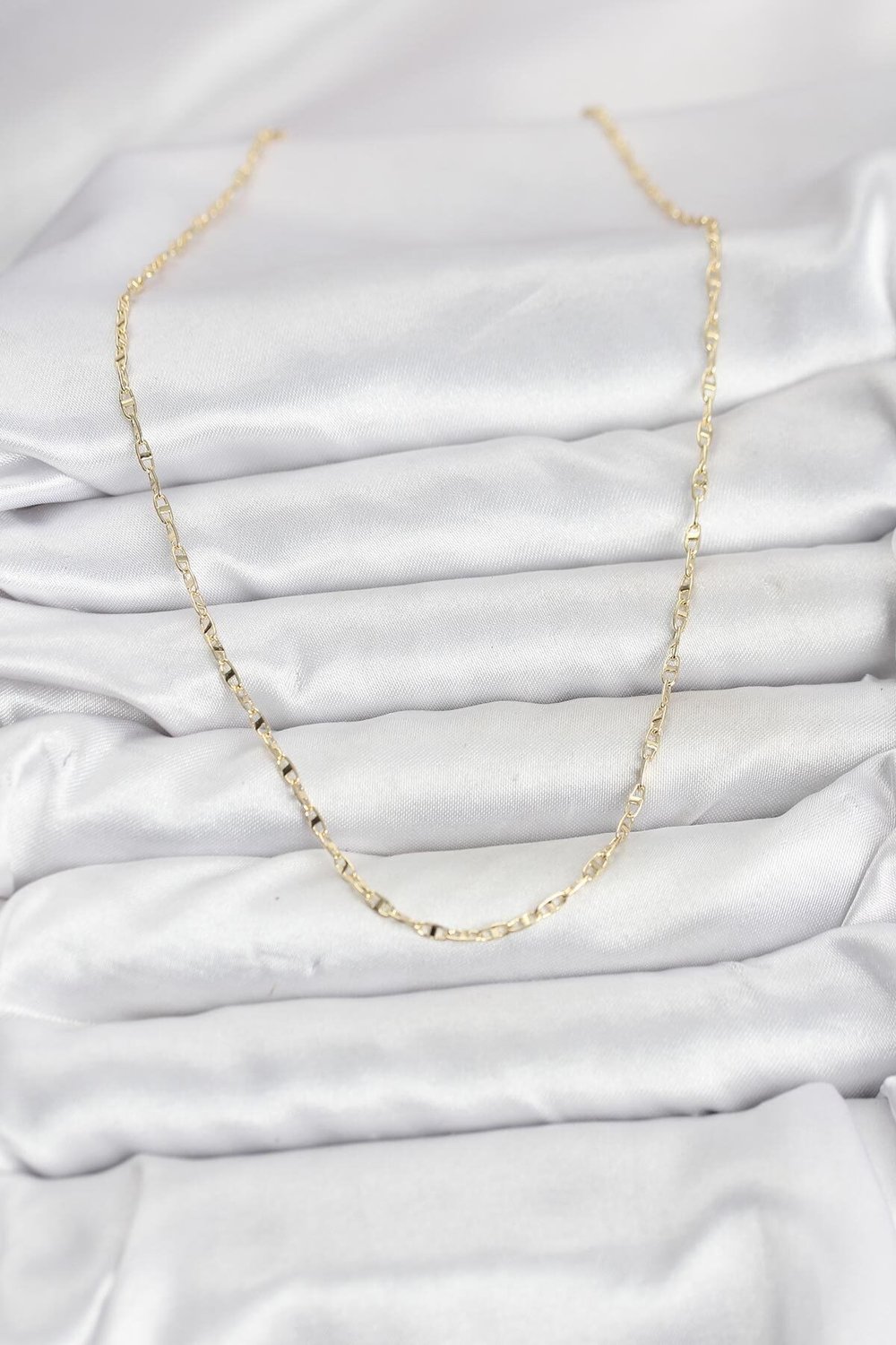 CM 14K Gold Renk Pirinç Gemi Zinciri Model Kadın Kolye