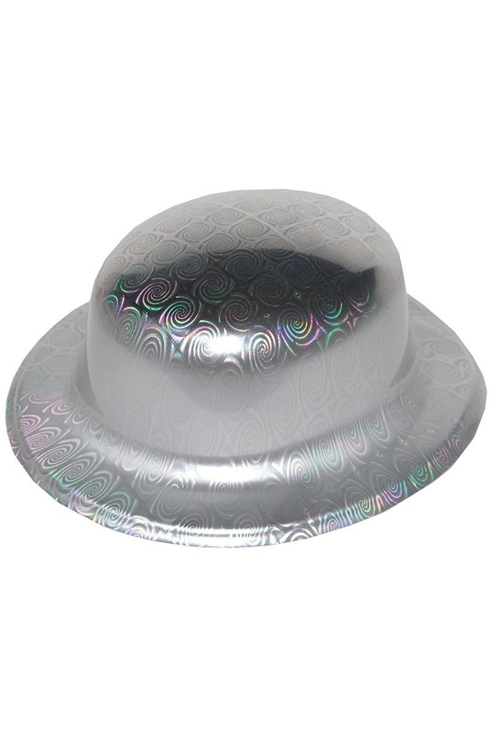 Gümüş Renk Hologramlı Plastik Yuvarlak Melon 27x24 cm