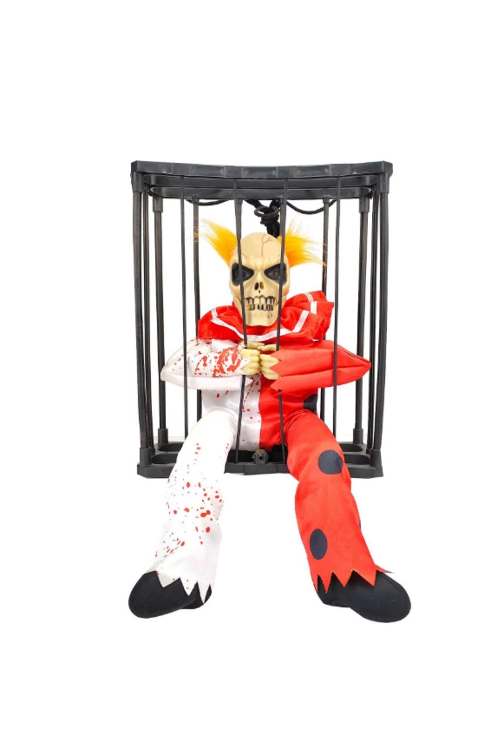 Hareketli Sesli Sensörlü Mahkum Joker İskelet Dekorasyon 22x27 cm