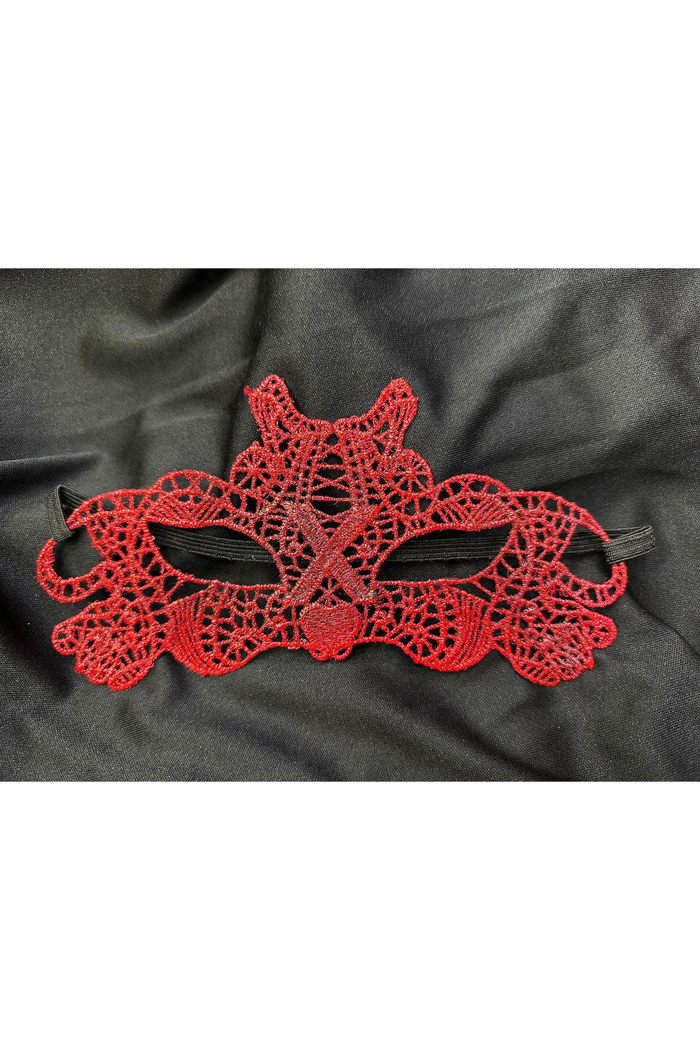 Kırmızı Dantel Masquerade Maskesi Çift Taraflı 10 No
