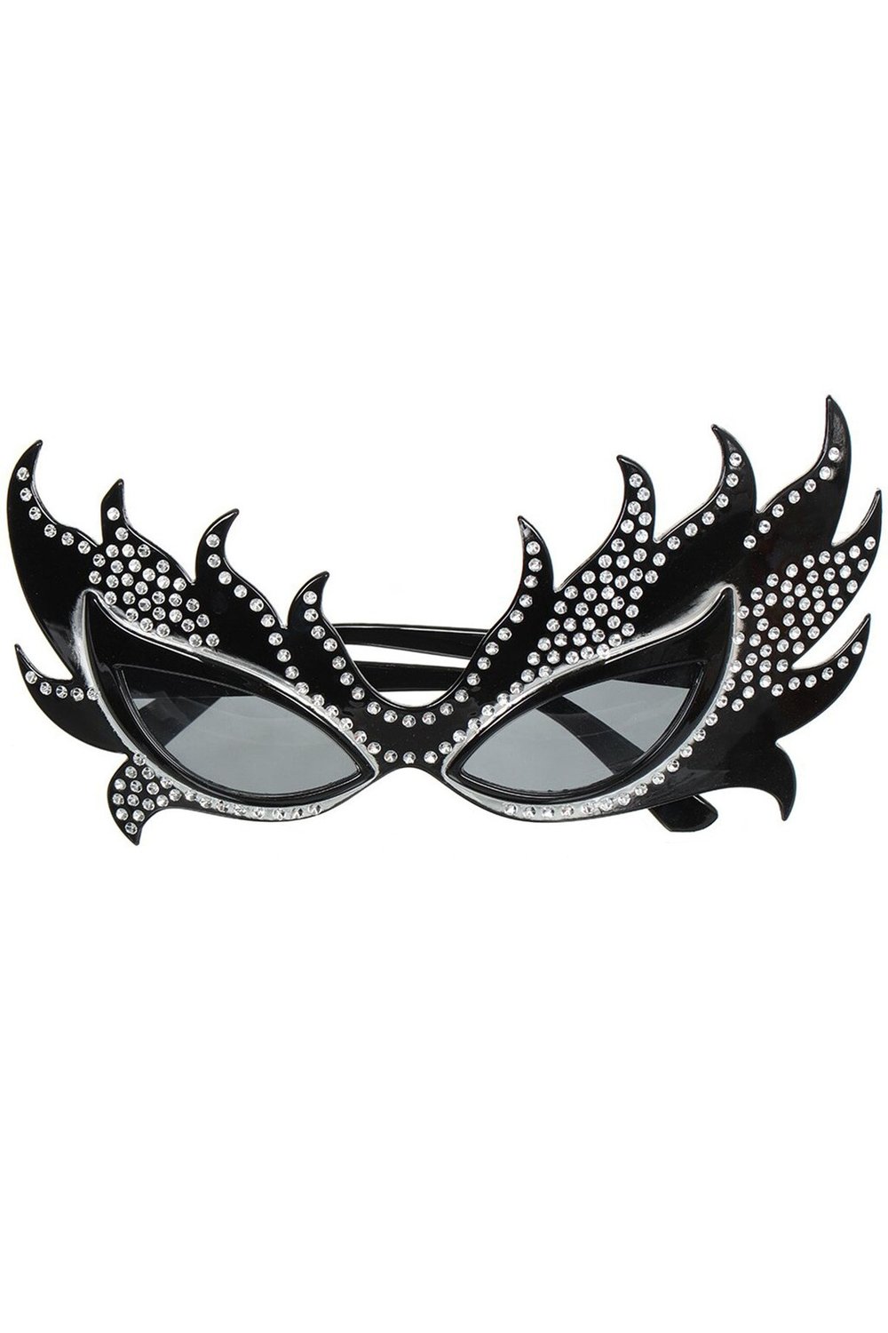 Taşlı Göz Kamaştıran Gecenin Yıldızı Siyah Parti Alev Gözlük