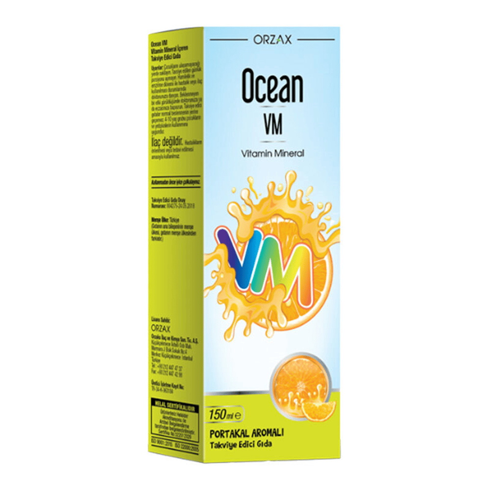Ocean Vitamin Mineral VM Şurup Portakal Konsantreli 150 ml