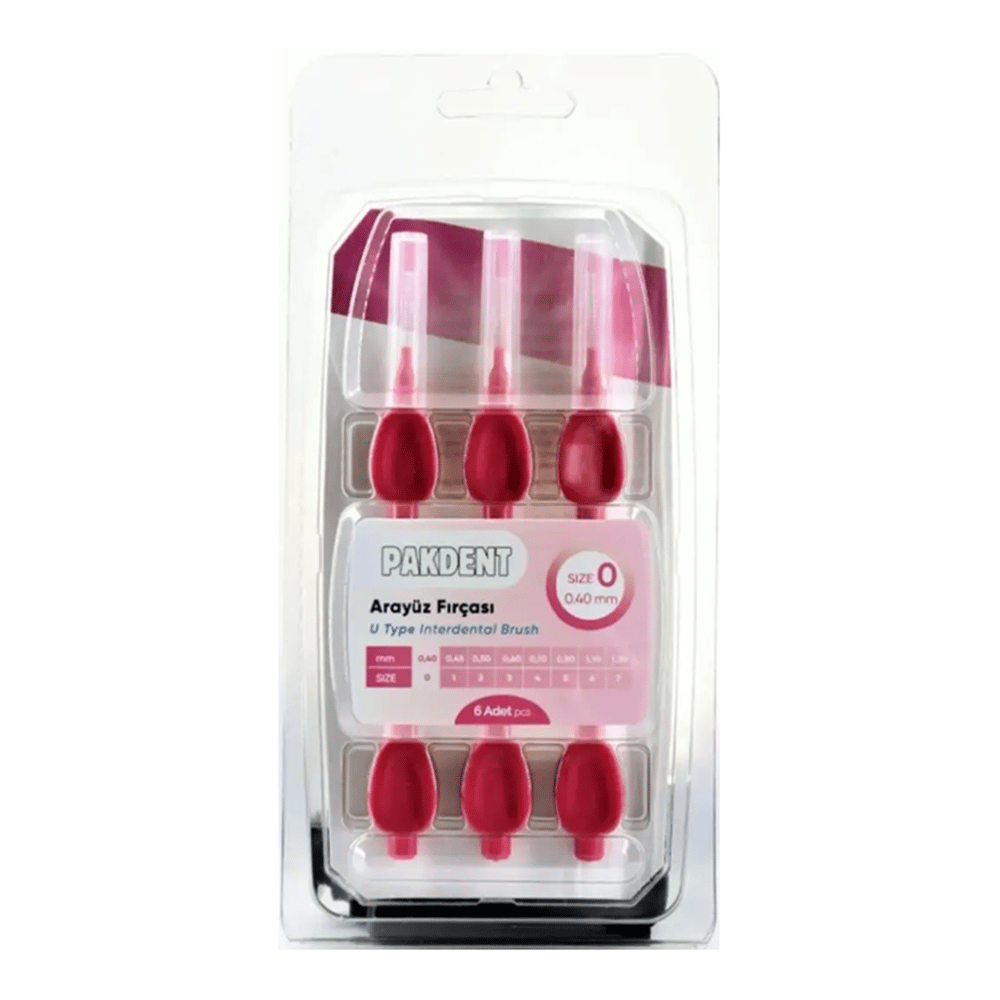 Pakdent Arayüz Fırçası 0,4 mm 6'lı - Pembe