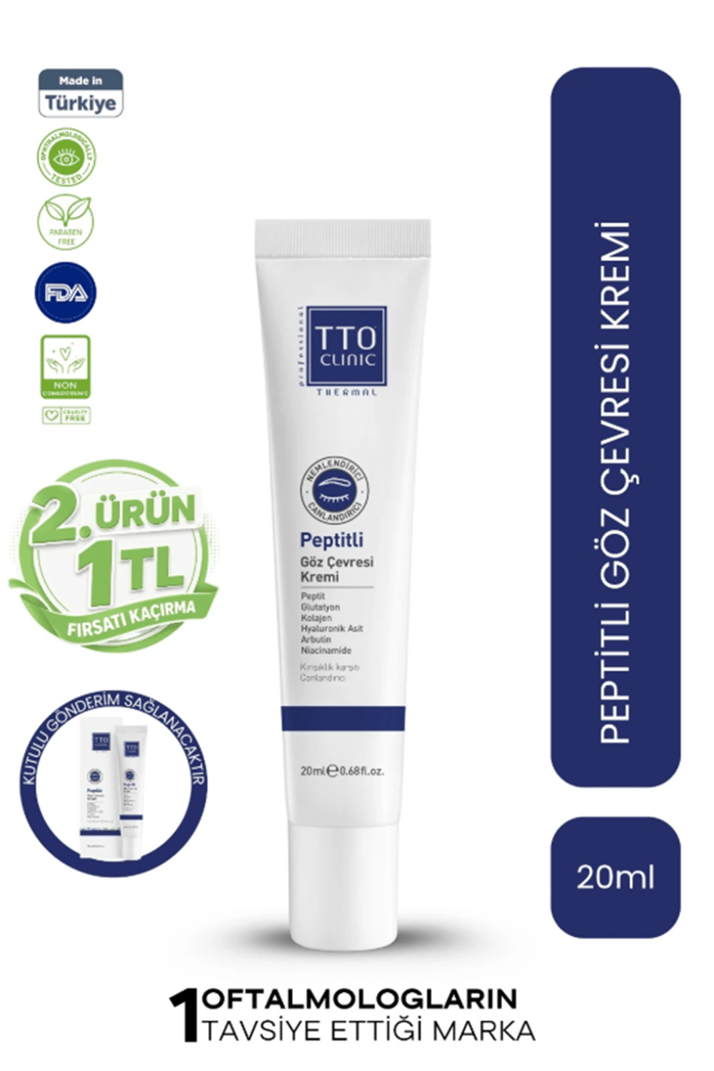 TTO CLINIC PEPTİTLİ GÖZ ÇEVRESİ KREMİ