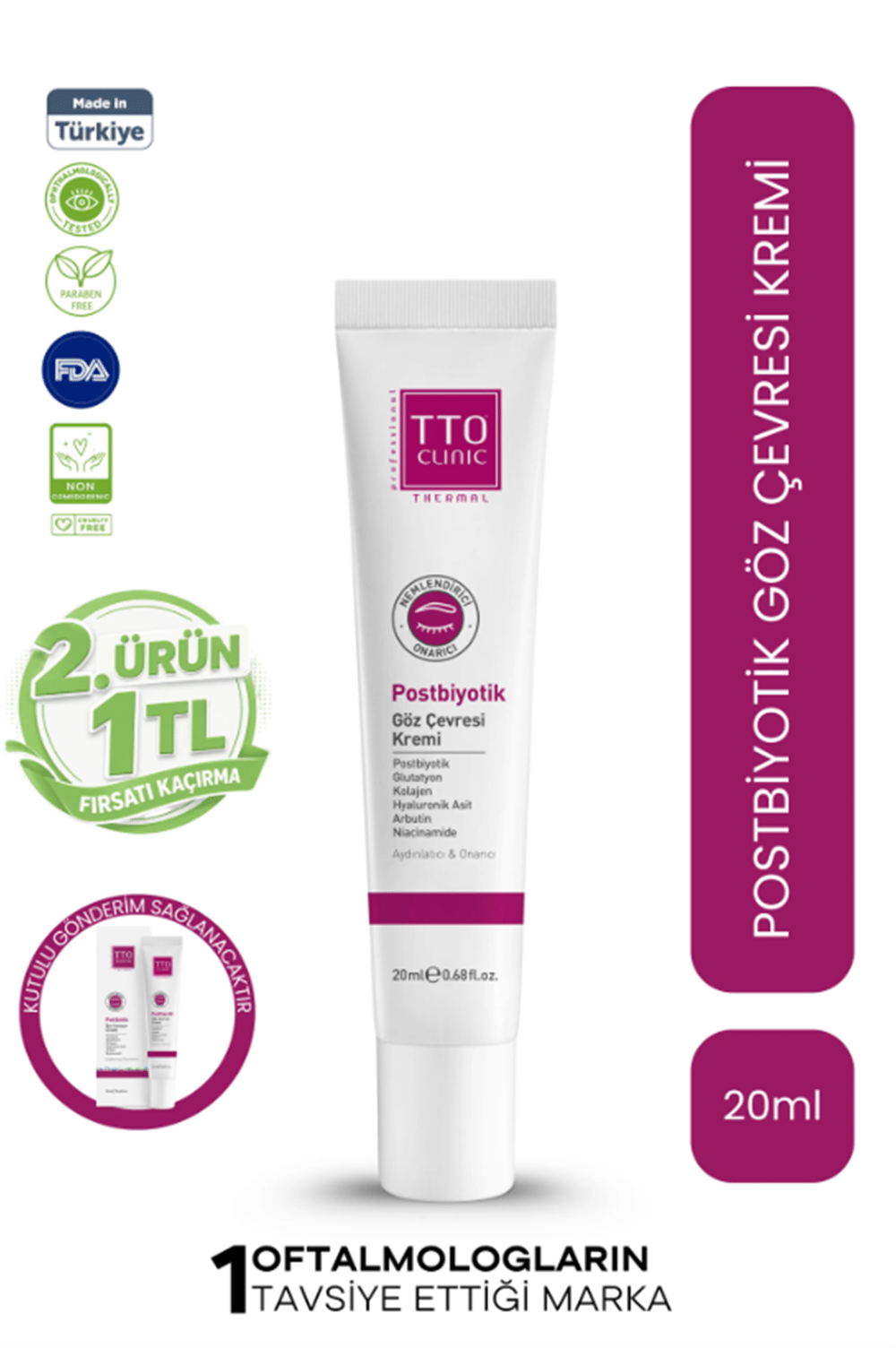 TTO CLINIC POSTBİYOTİK GÖZ ÇEVRESİ KREMİ