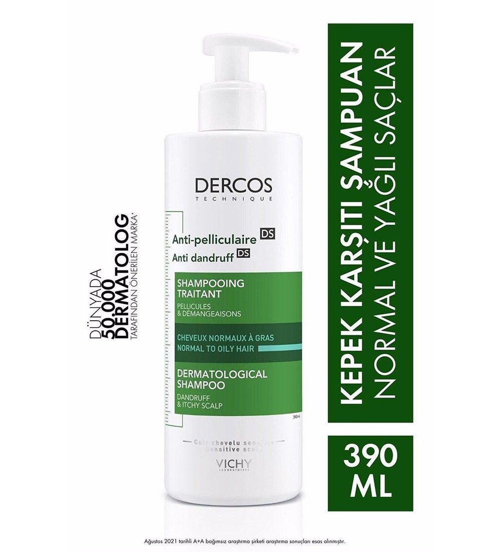 Vichy Dercos Anti Dandruff Normal ve Yağlı Saçlar İçin Kepek Karşıtı Şampuan 390 ml