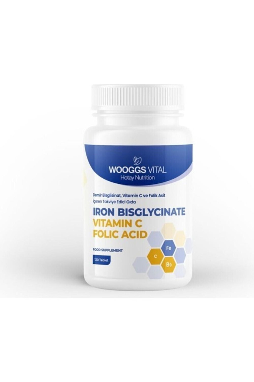 Wooggs Vital Iron Bisglycinate Vitamin C İteg 120 Tablet
