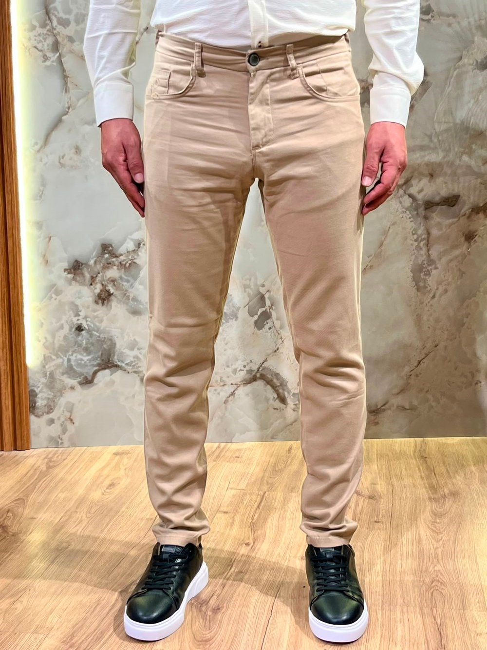 ERKEK BEJ TENCEL KUMAŞ SLİM FİT PANTOLON | LİKRALI GÜNLÜK KLASİK PANTOLON 