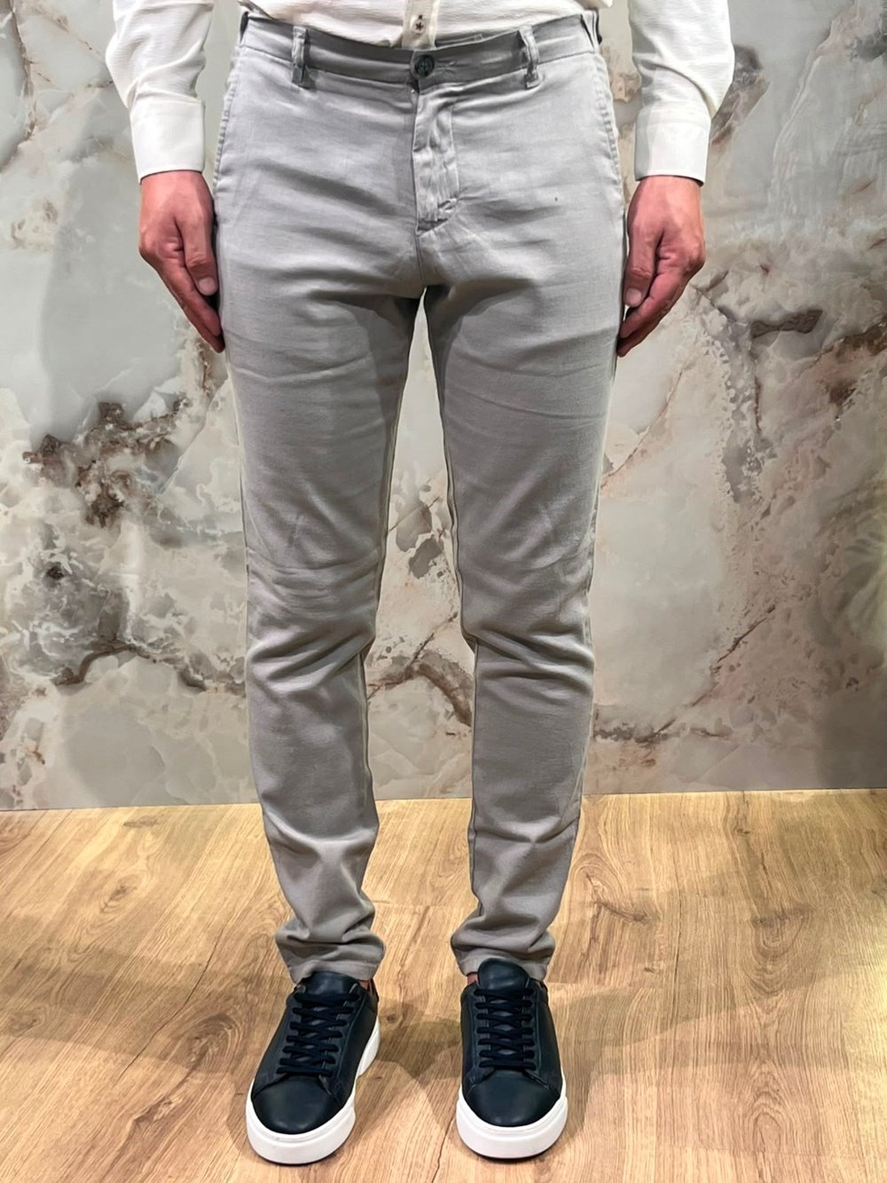 ERKEK GRİ HAM KETEN SLİM FİT PANTOLON | LİKRALI GÜNLÜK KLASİK PANTOLON 
