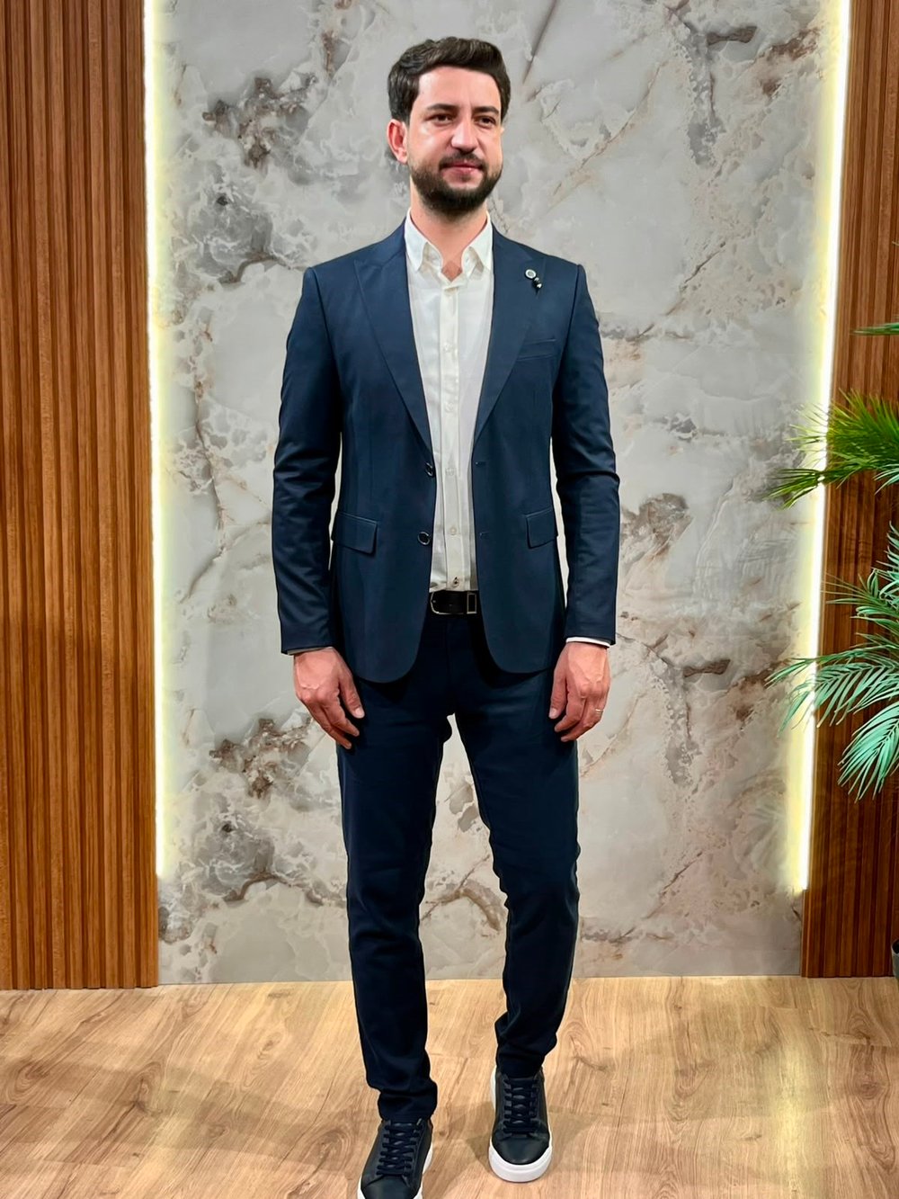 Erkek Slim Fit Blazer Ceket – İndigo Mavi