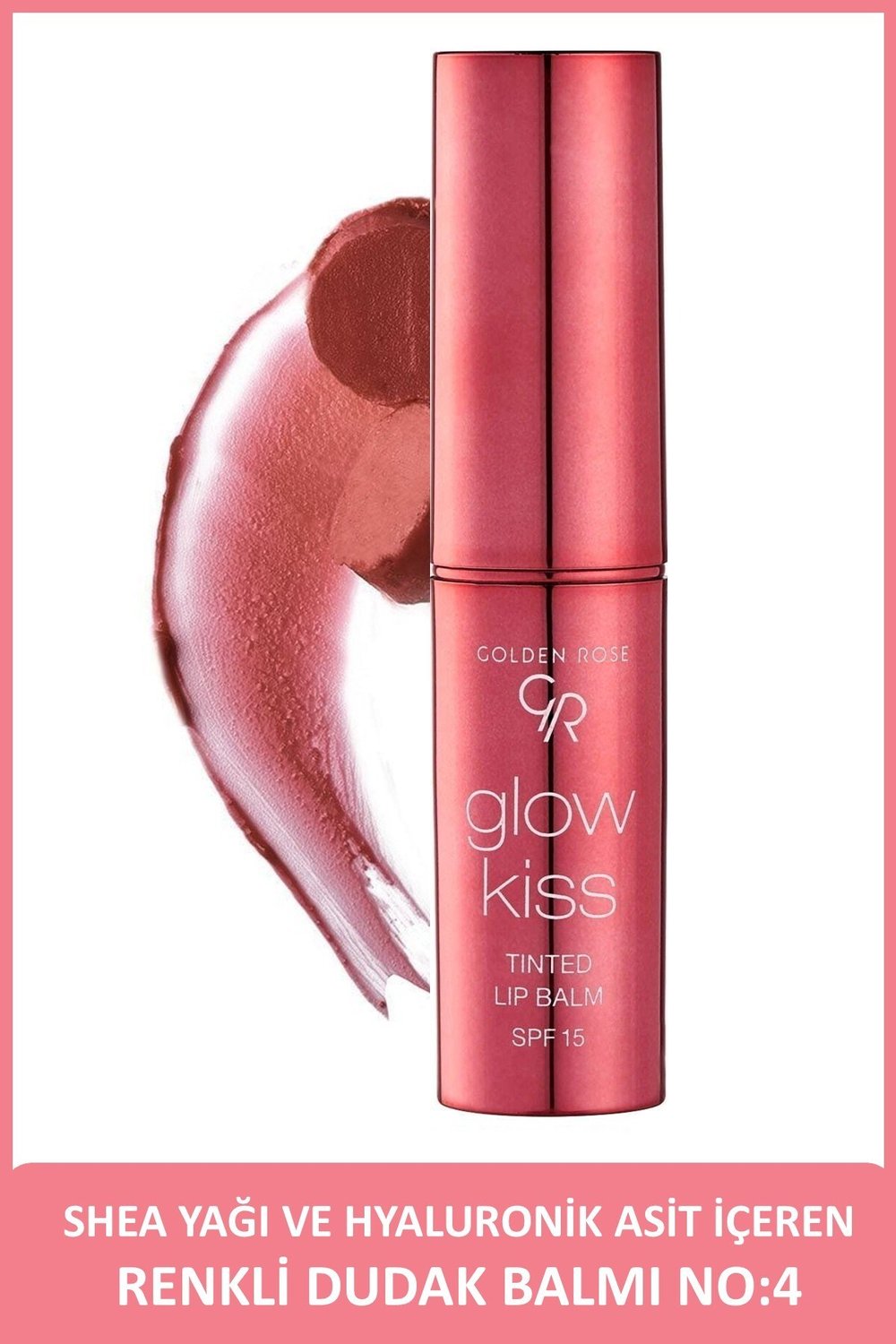 Glow Kiss Tinted Lip Balm SPF15 Shea & Hyaluronik Asitli Renkli Dudak Balmı 04 Peach Shake 3 g