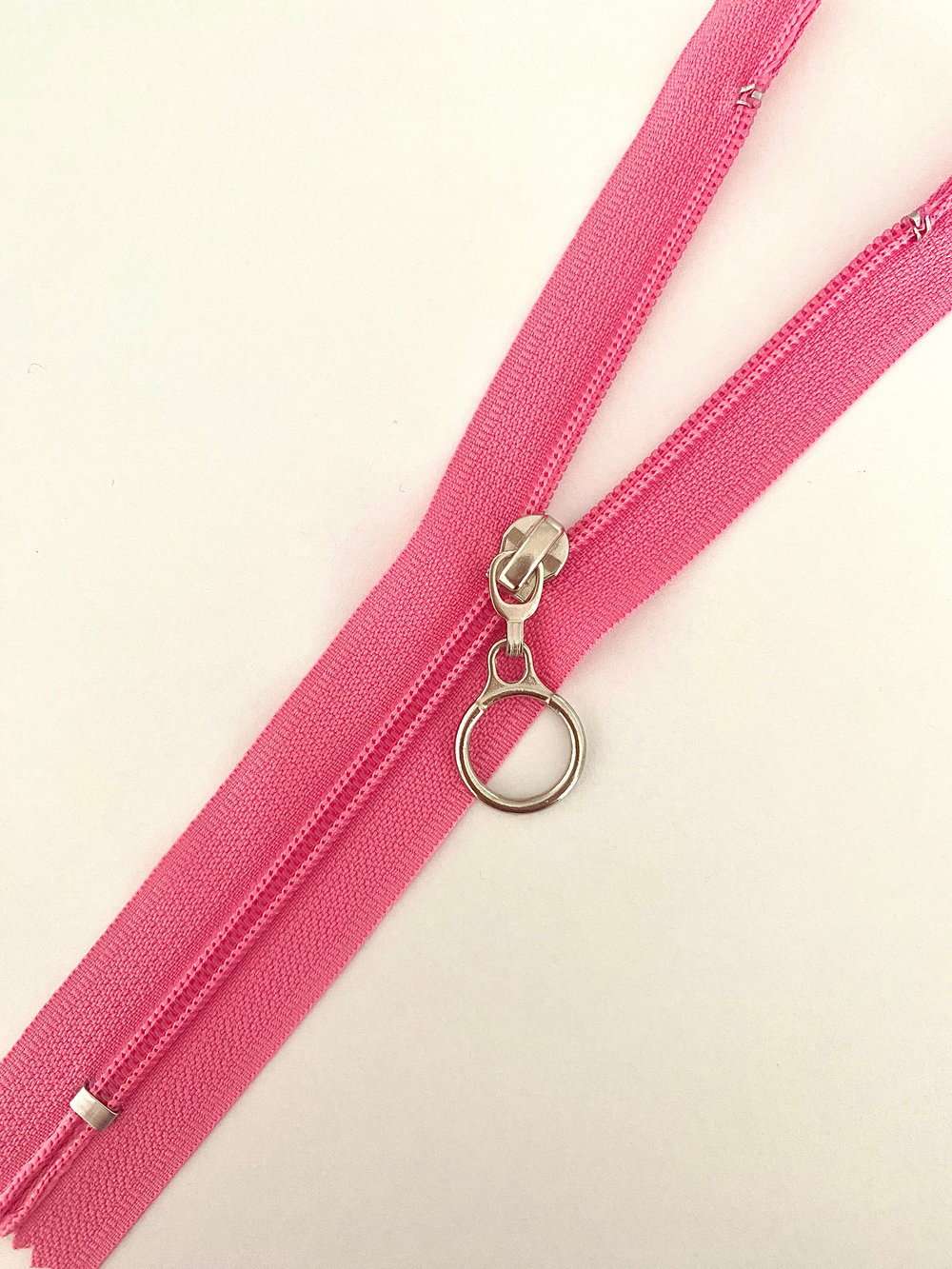 18 Cm Halka Elcikli Pembe Çanta ve Cüzdan Fermuarı