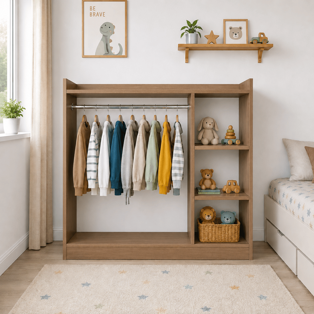 Liva Montessori Açık Gardırop - İtalyan Ceviz
