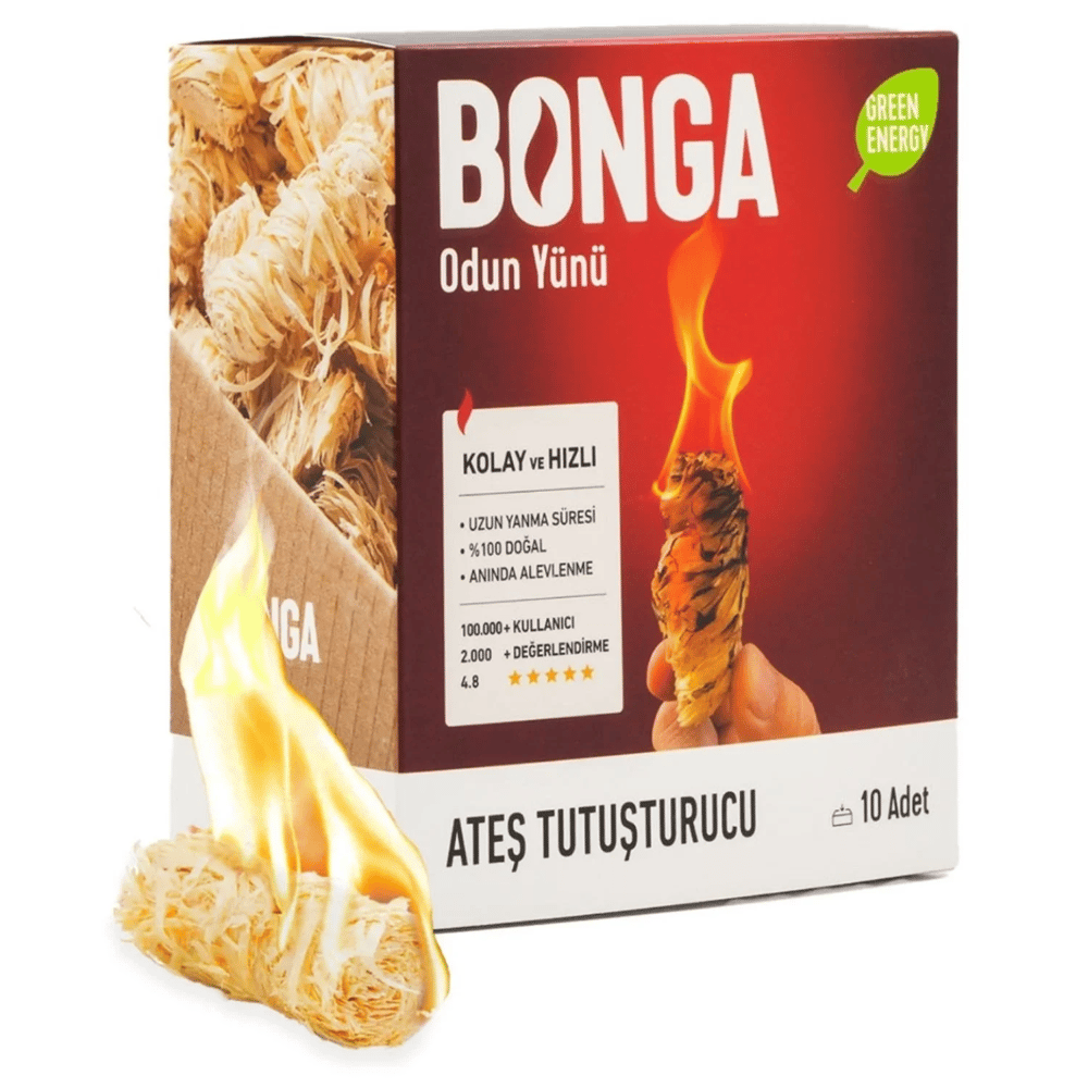 Bonga Ateş Tutuşturucu %100 Doğal - 10 Adet