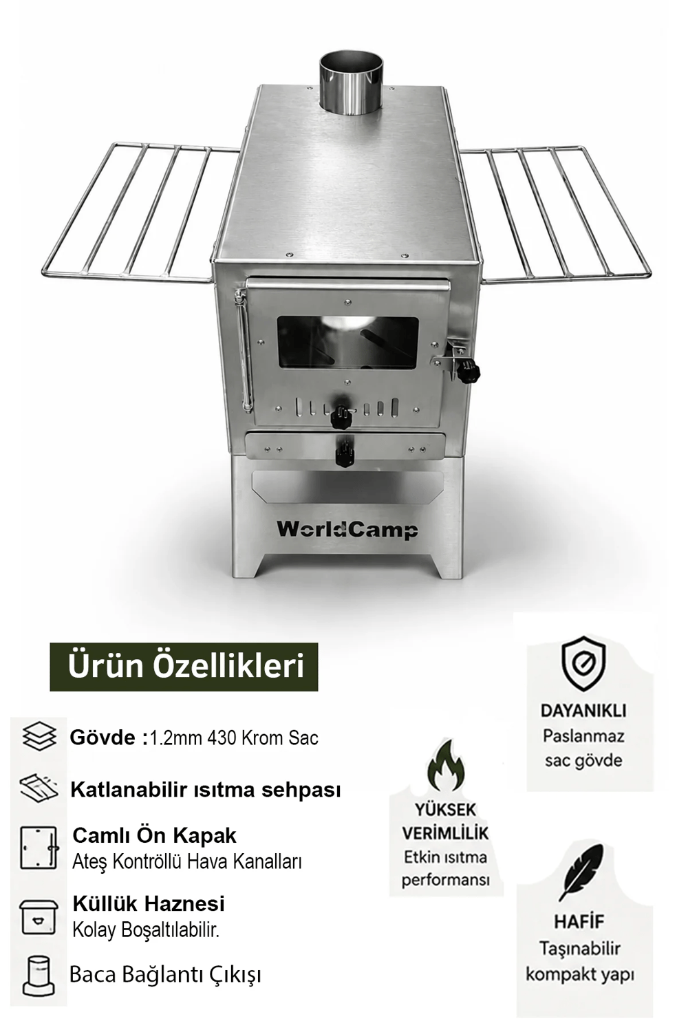 World Camp Krom Çadır Sobası WR-145B 1503