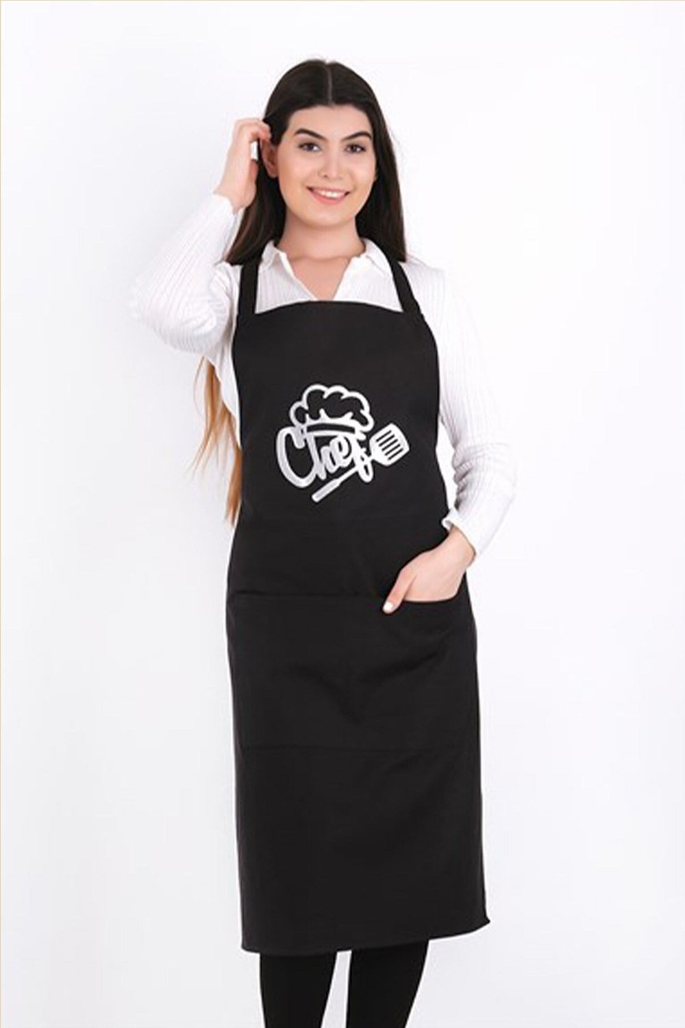 Chef Baskılı Mutfak Önlüğü – Şık Tasarım, Dayanıklı Kumaş, Günlük ve Profesyonel Kullanıma Uygun