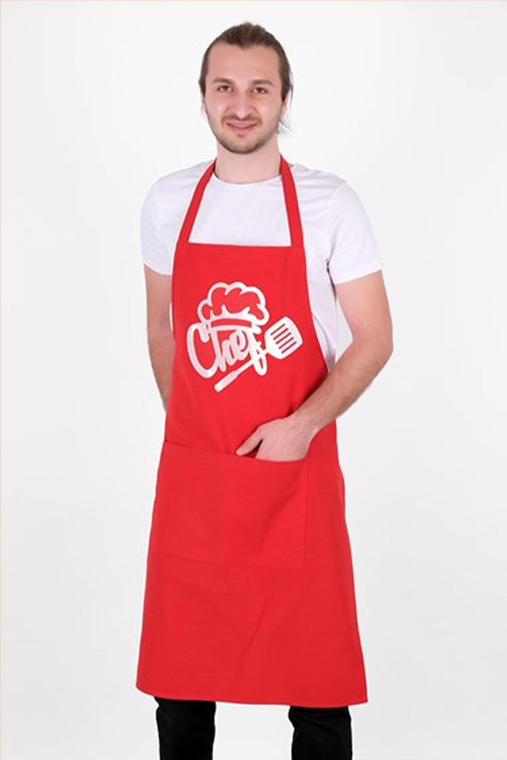 Chef Baskılı Mutfak Önlüğü – Şık Tasarım, Dayanıklı Kumaş, Günlük ve Profesyonel Kullanıma Uygun