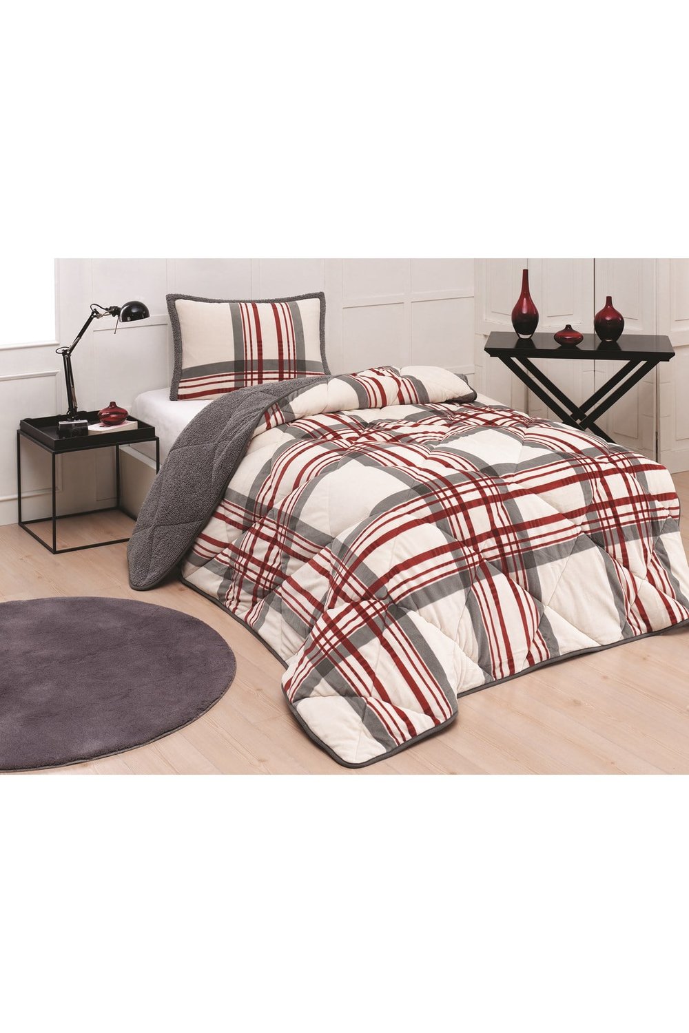 Comforter Yorgan Set Tek Kişilik Wera Kırmızı