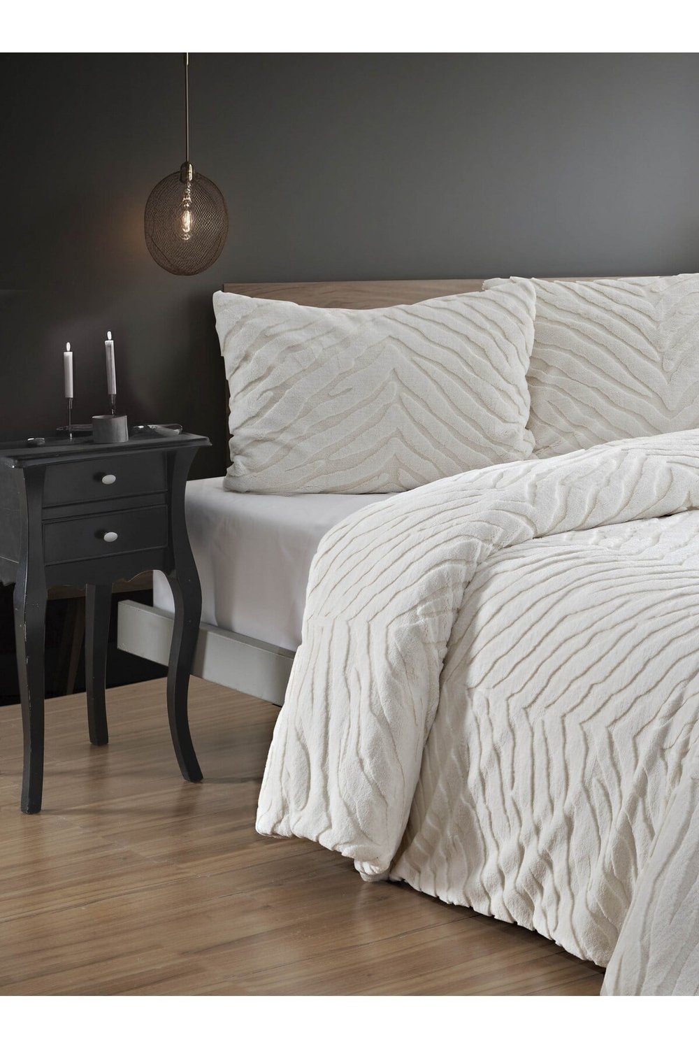 Diamond 3 Parça Zebra Kürk Comforter Yorgan Seti - 220x240 cm - Orijinal Çantalı