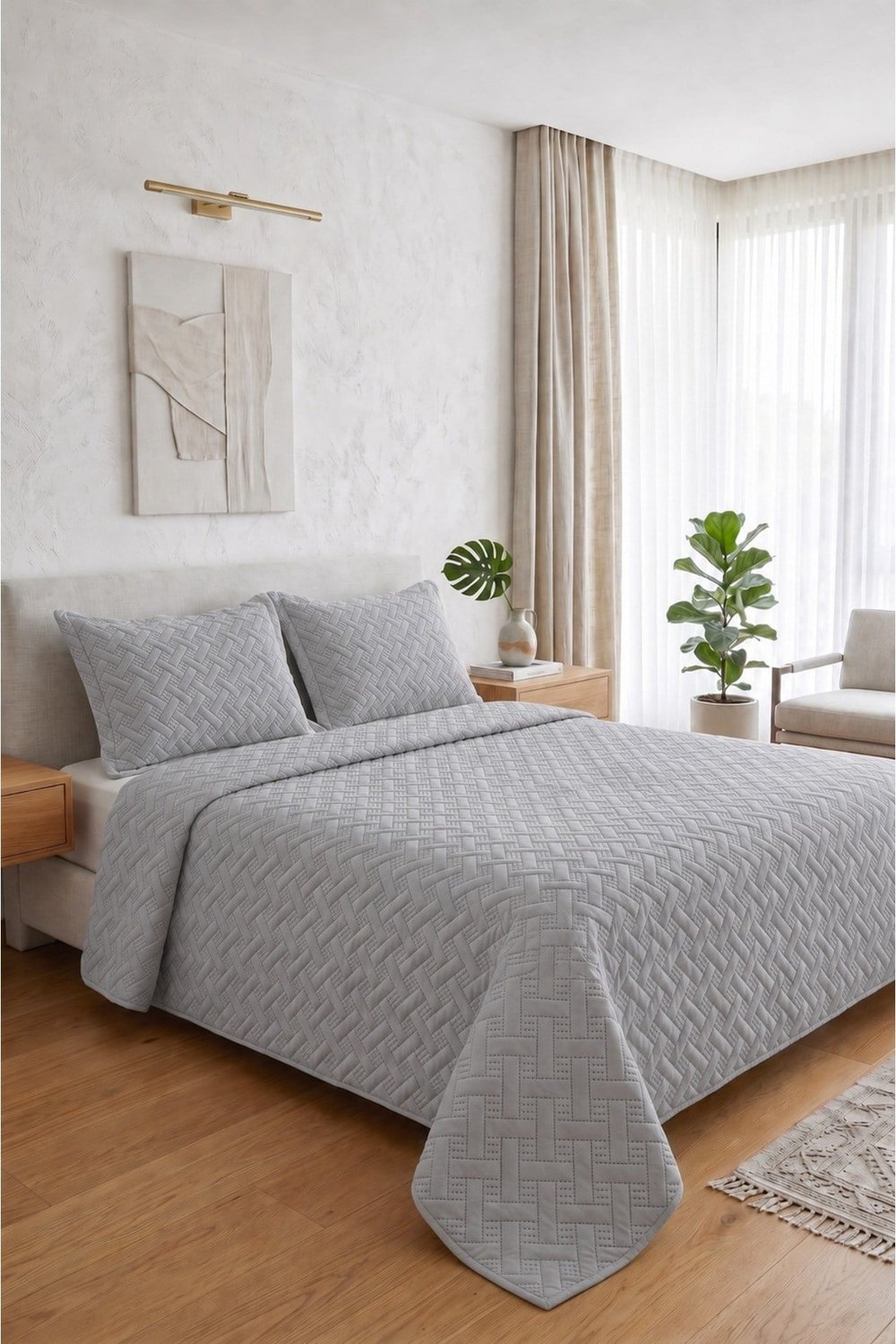 Elegance Çift Kişilik Yatak Örtüsü Seti | 230x250 cm | Kadife Dokulu | Lüks, Zarif ve Modern Tasarım