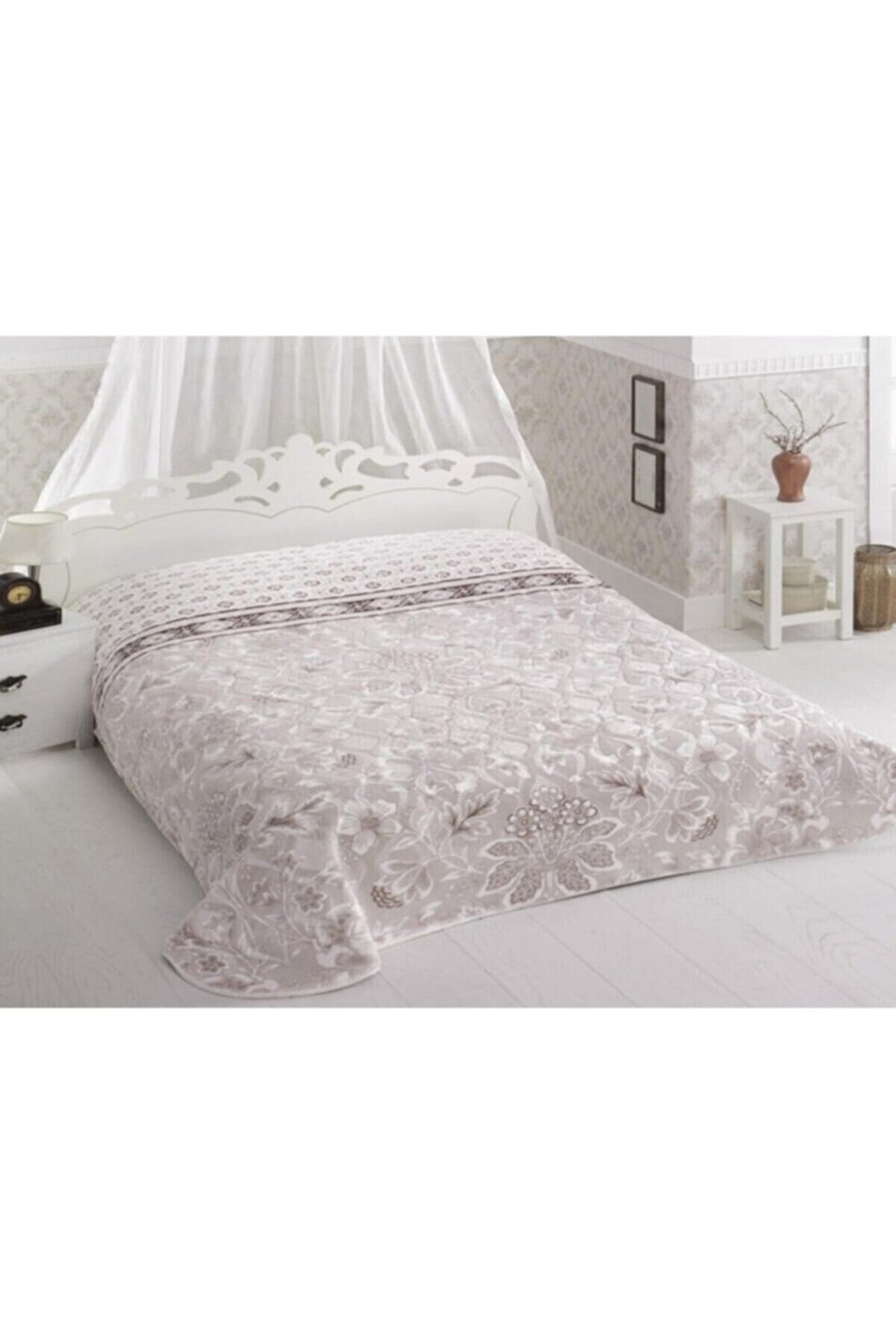 Gül Modern Desen Çift Kişilik Battaniye 4 Kg Yıkanabilir Peluş Kalın Battaniye