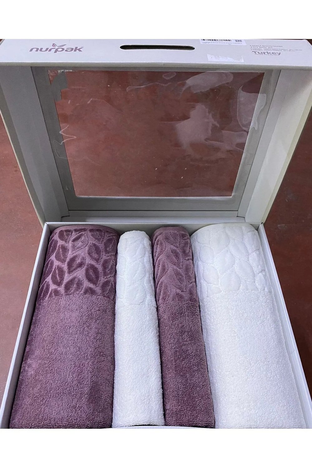Hazal Banyo Takımı - Nurpak 4'lü Hamam Havlu Takımı-2adet 50x90-2adet 90x150 havlu