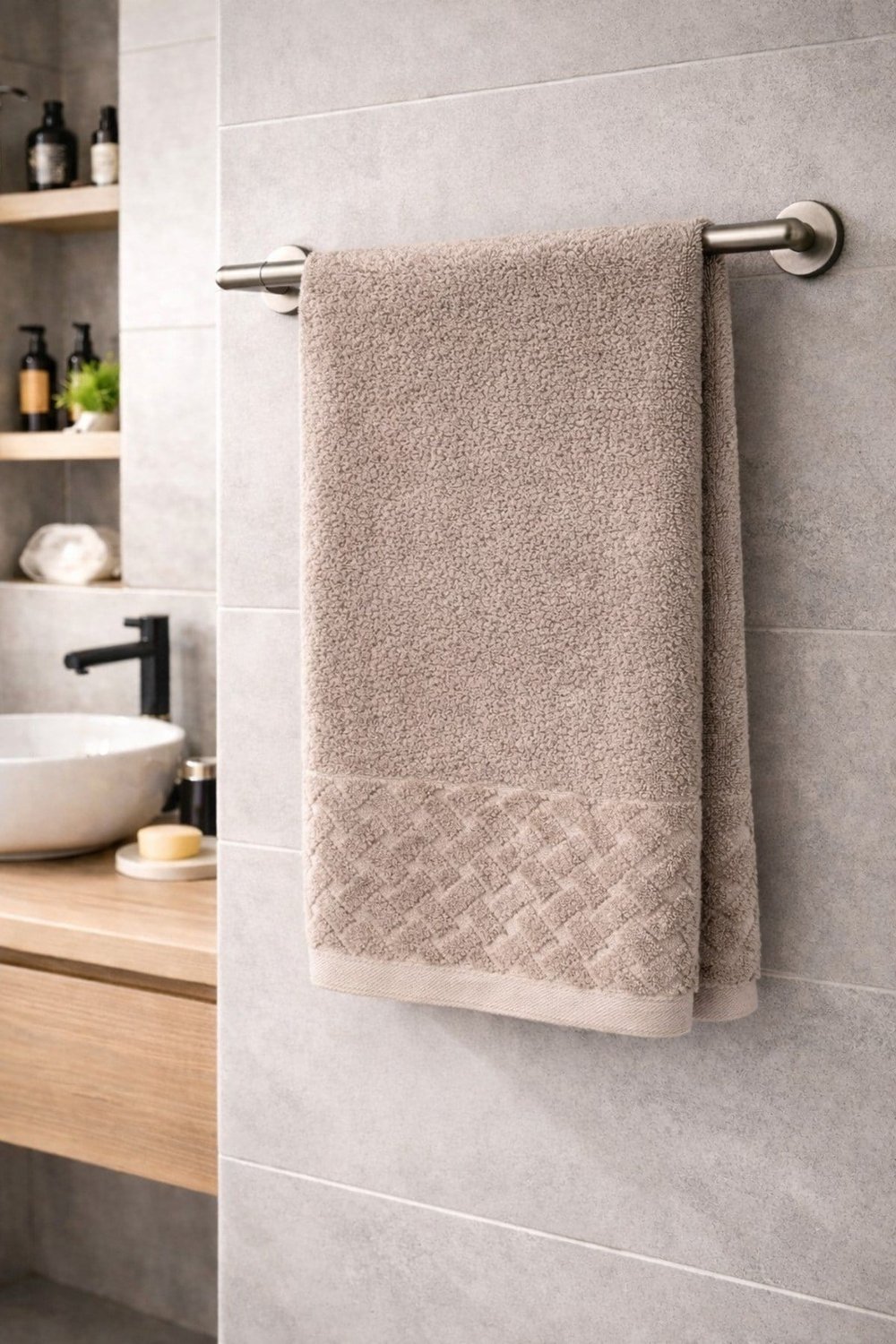 Kısmi Kadife Büyük Boy Banyo Havlusu 90x150 cm | Yumuşak Dokulu | Emici & Konforlu | Günlük Kullanım